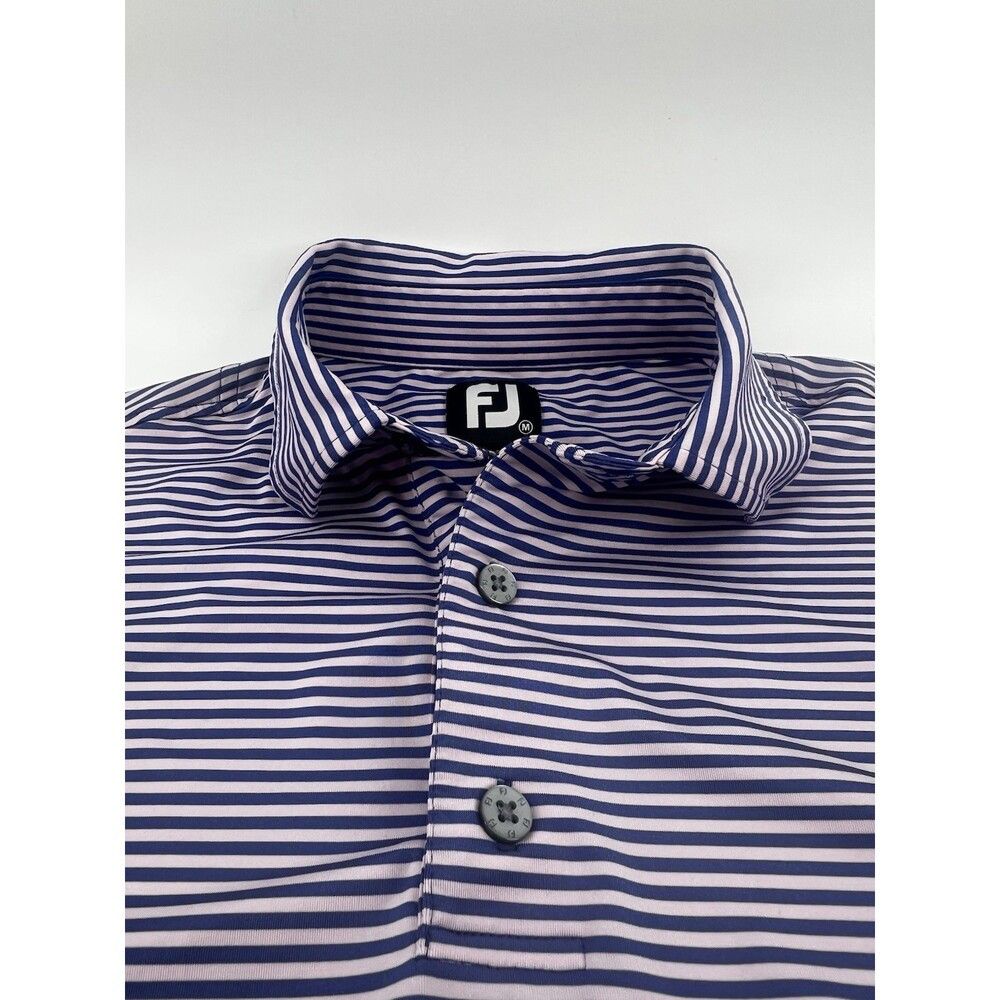Footjoy FootJoy FJ Polo Shirt Mens Large Blue & Pink Striped Stretc Size US L / EU 52-54 / 3 - 1 Thumbnail