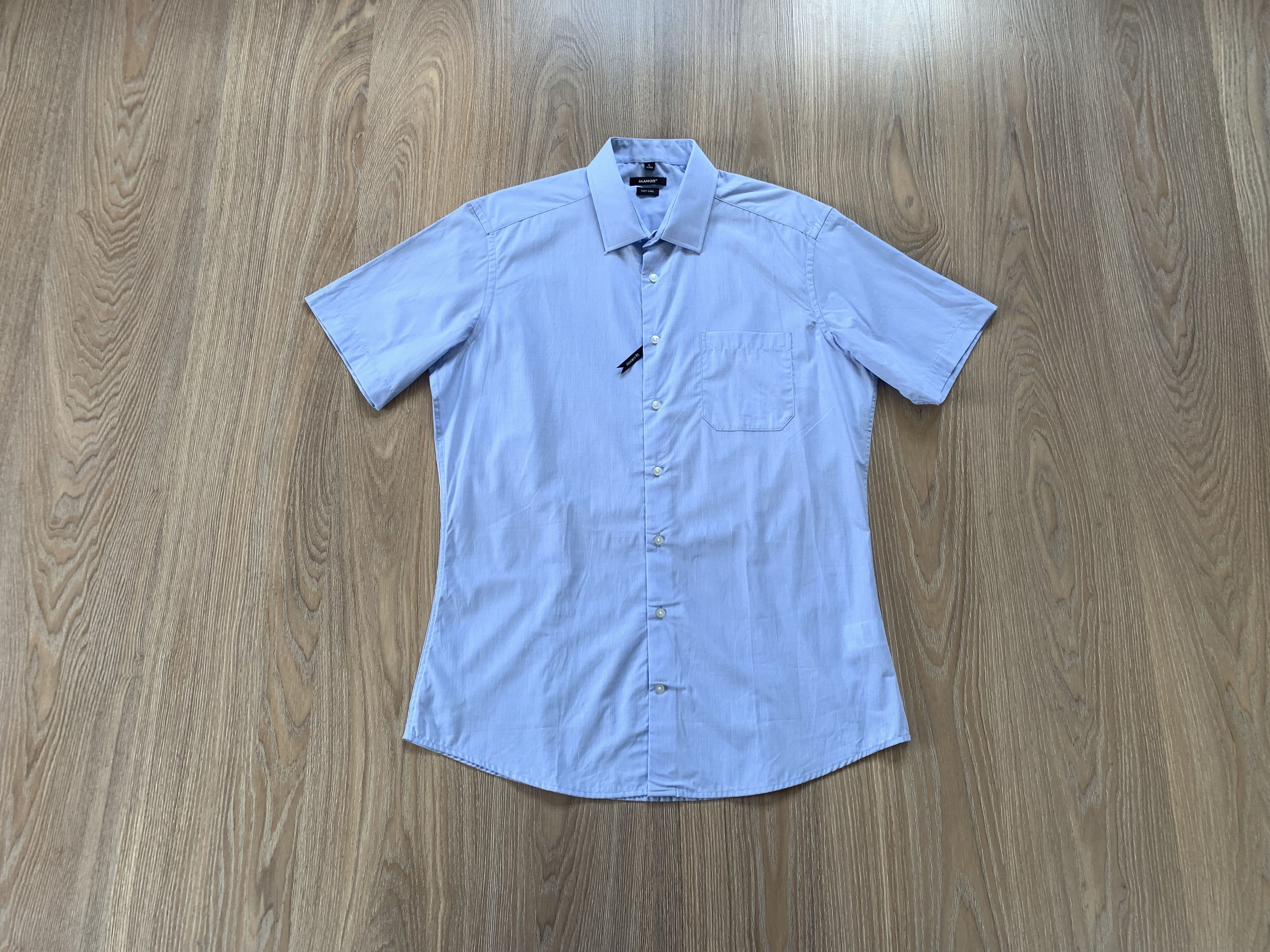 Other Manor Modern Fit Light Blue Button Up Shirt Size US L / EU 52-54 / 3 - 1 Thumbnail