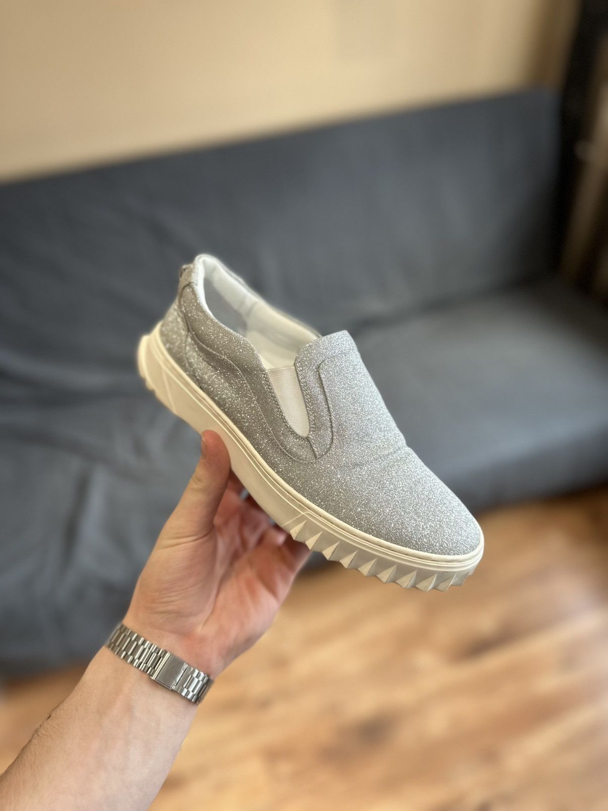 Salvatore Ferragamo Salvatore ferragamo glitter low top slip on sneakers Size US 6 / IT 36 - 1 Thumbnail