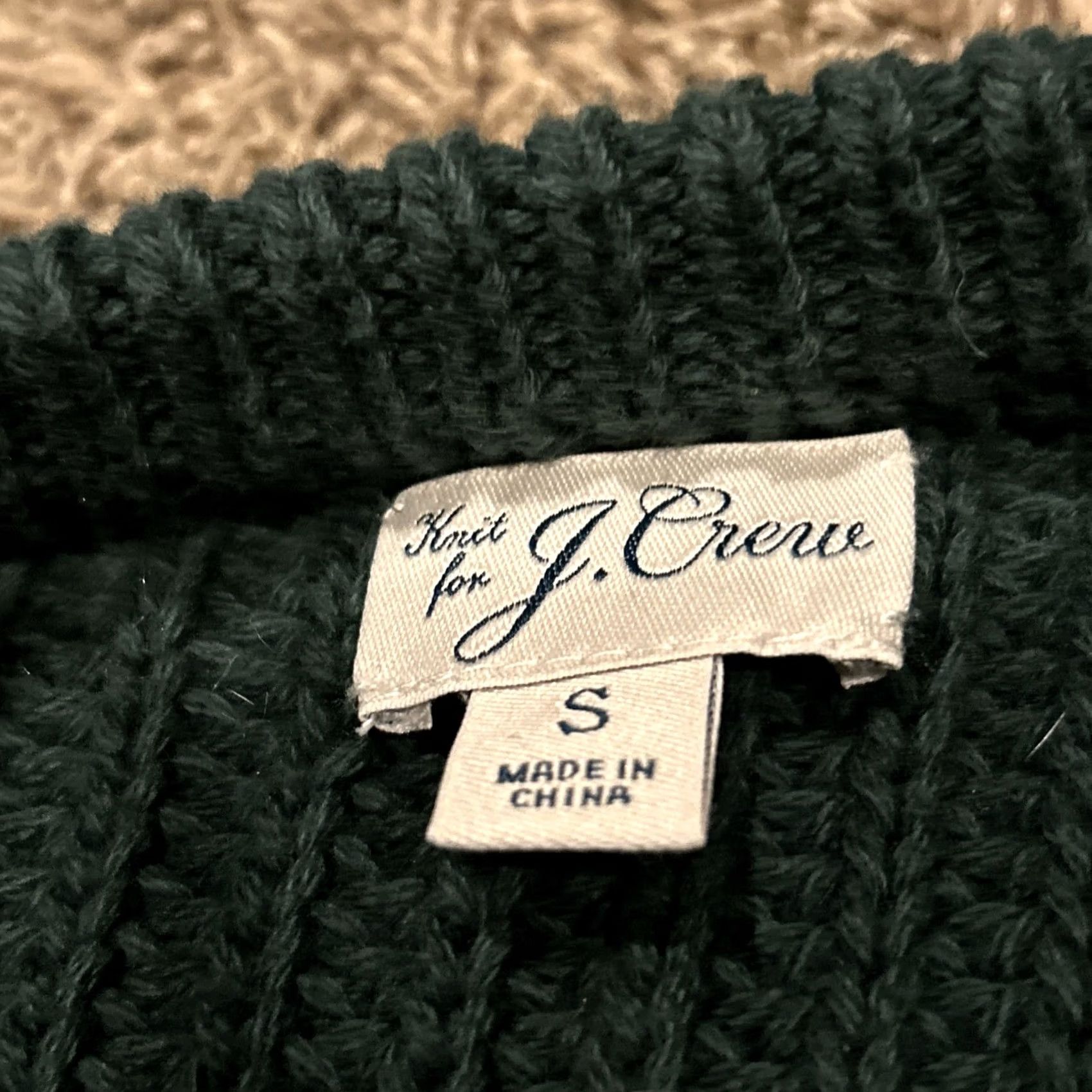 J.Crew J.CREW Sweater Shirt Women S Green Crochet Cotton Oversized Crew Neck Long Sleeve Pullover Classic Size S / US 4 / IT 40 - 2 Thumbnail