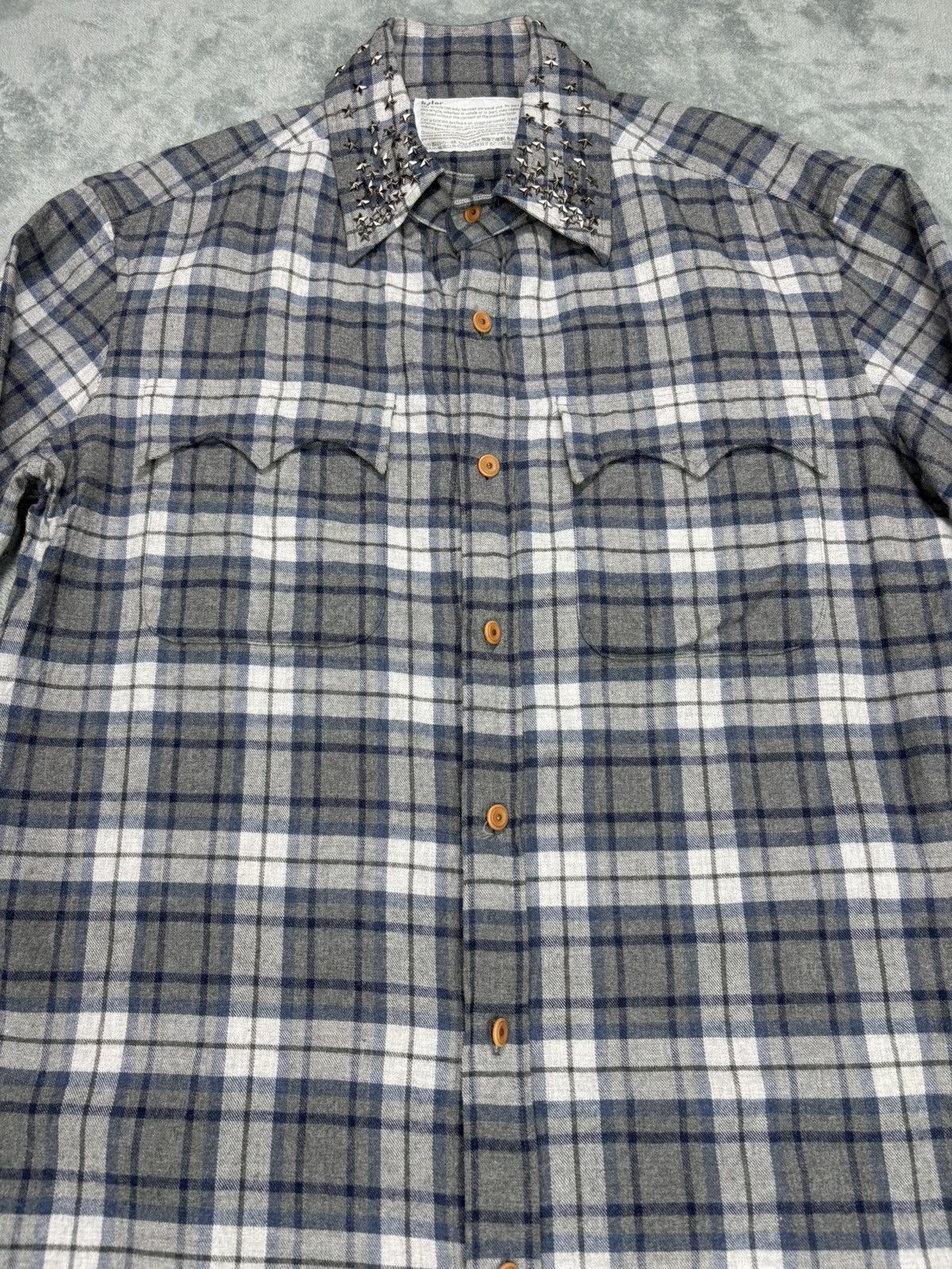 Japanese Brand × Kolor Kolor Stud Flanel Button Shirt Size US M / EU 48-50 / 2 - 2 Thumbnail