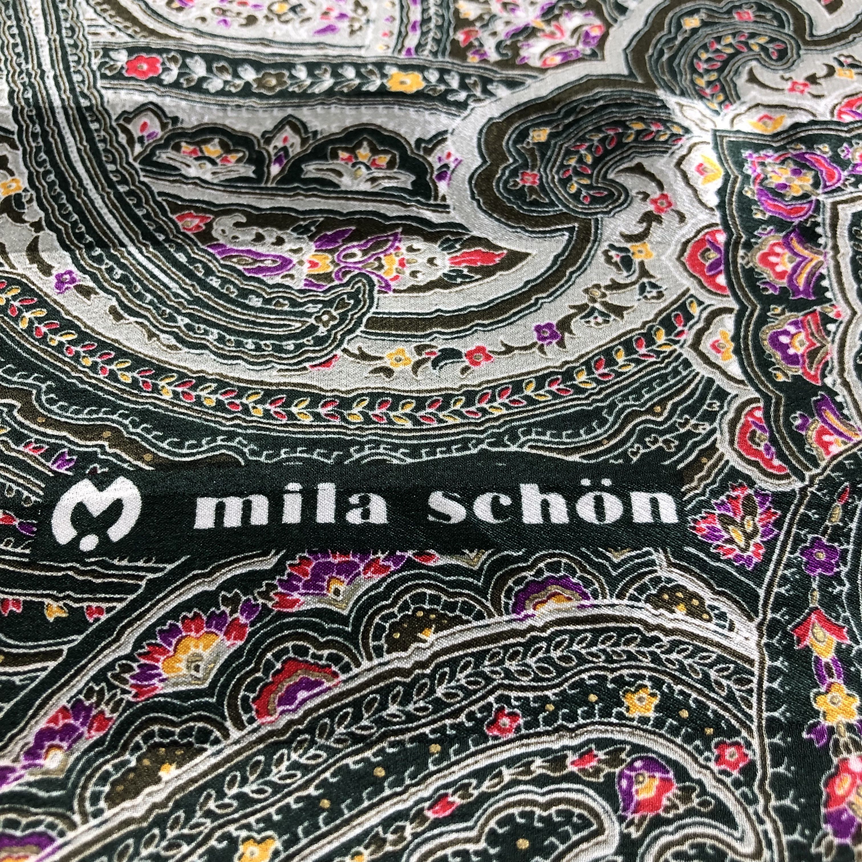 Mila Schon Vintage Mila Schon Luxury Paisley Silk Scarf M603 Size ONE SIZE - 3 Thumbnail