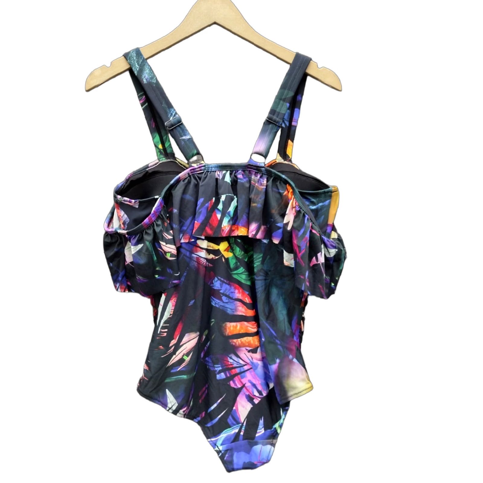 Avenue Avenue 14W Multicolor Jungle Paradise Ruffle One Piece Women's Swimsuit Beach Size ONE SIZE - 1 Thumbnail