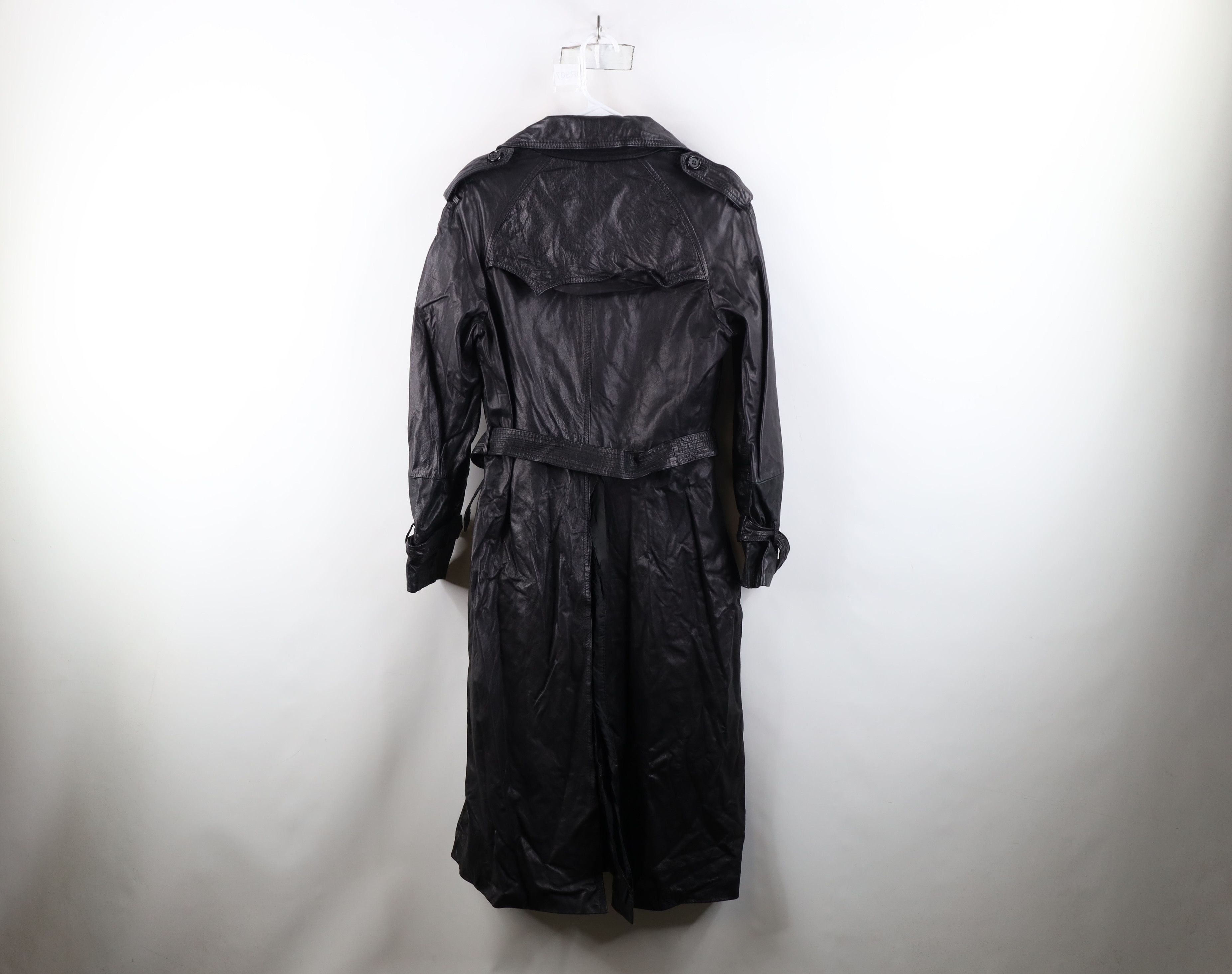 Vintage Vintage 70s Streetwear Belted Leather Trench Coat Jacket Size L / US 10 / IT 46 - 14 Thumbnail