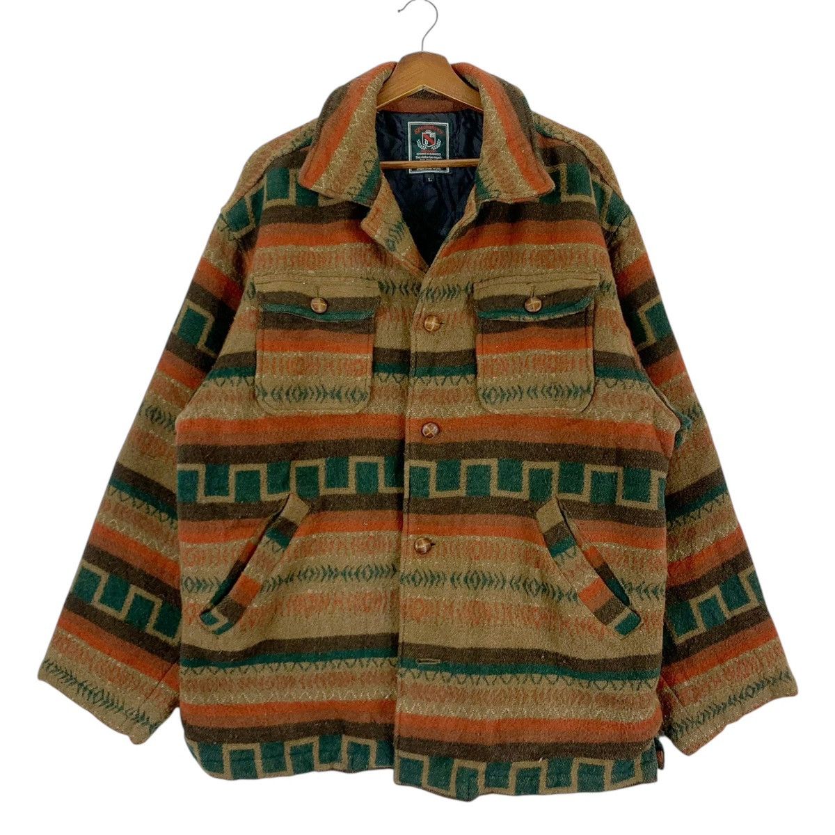 Vintage Spectator’s Mandoc Wool Button Up Printed Jacket