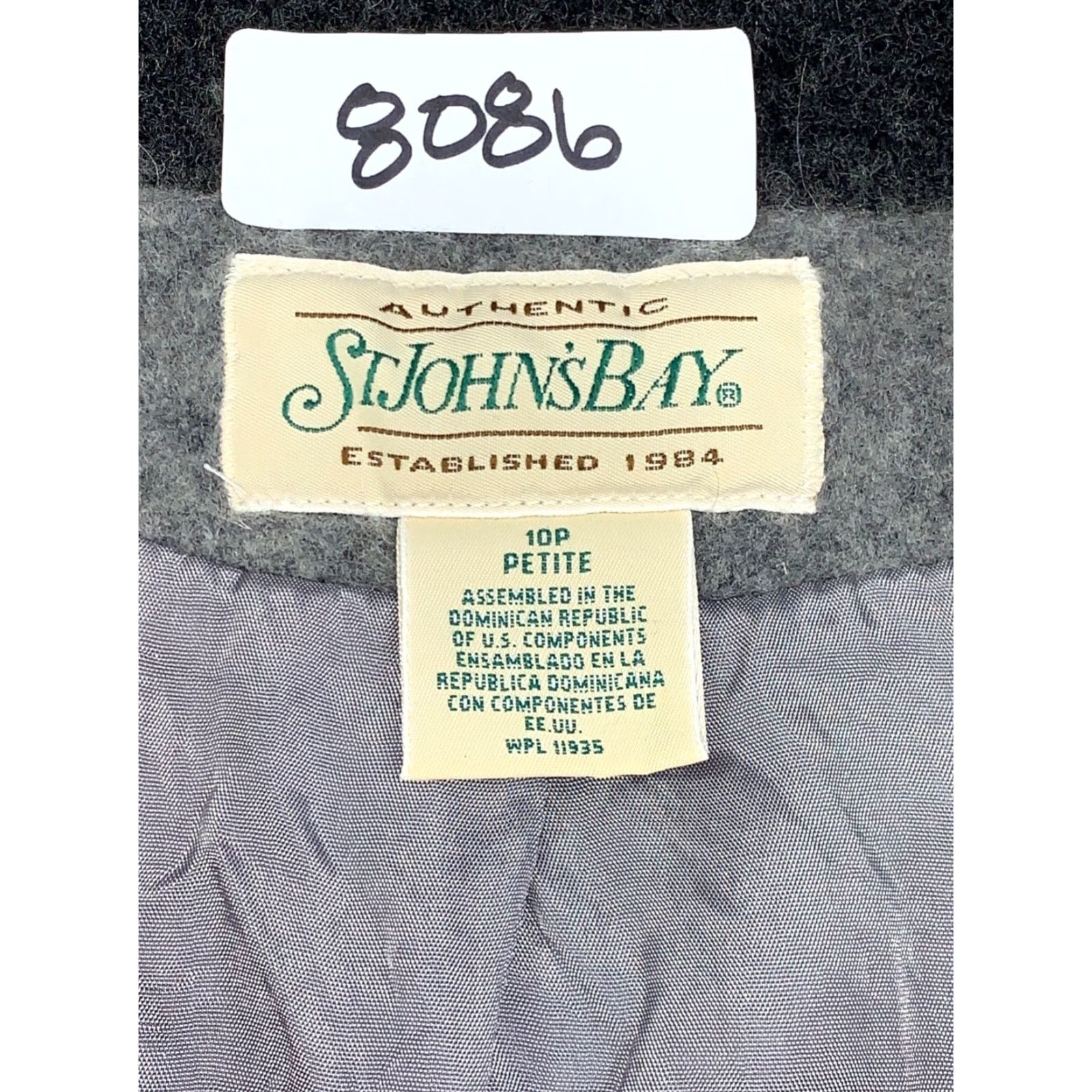 Vintage VINTAGE St. John's Bay Jacket Womens 10P Petite Gray Wool Blend Zip Collared #8086 Size L / US 10 / IT 46 - 4 Thumbnail