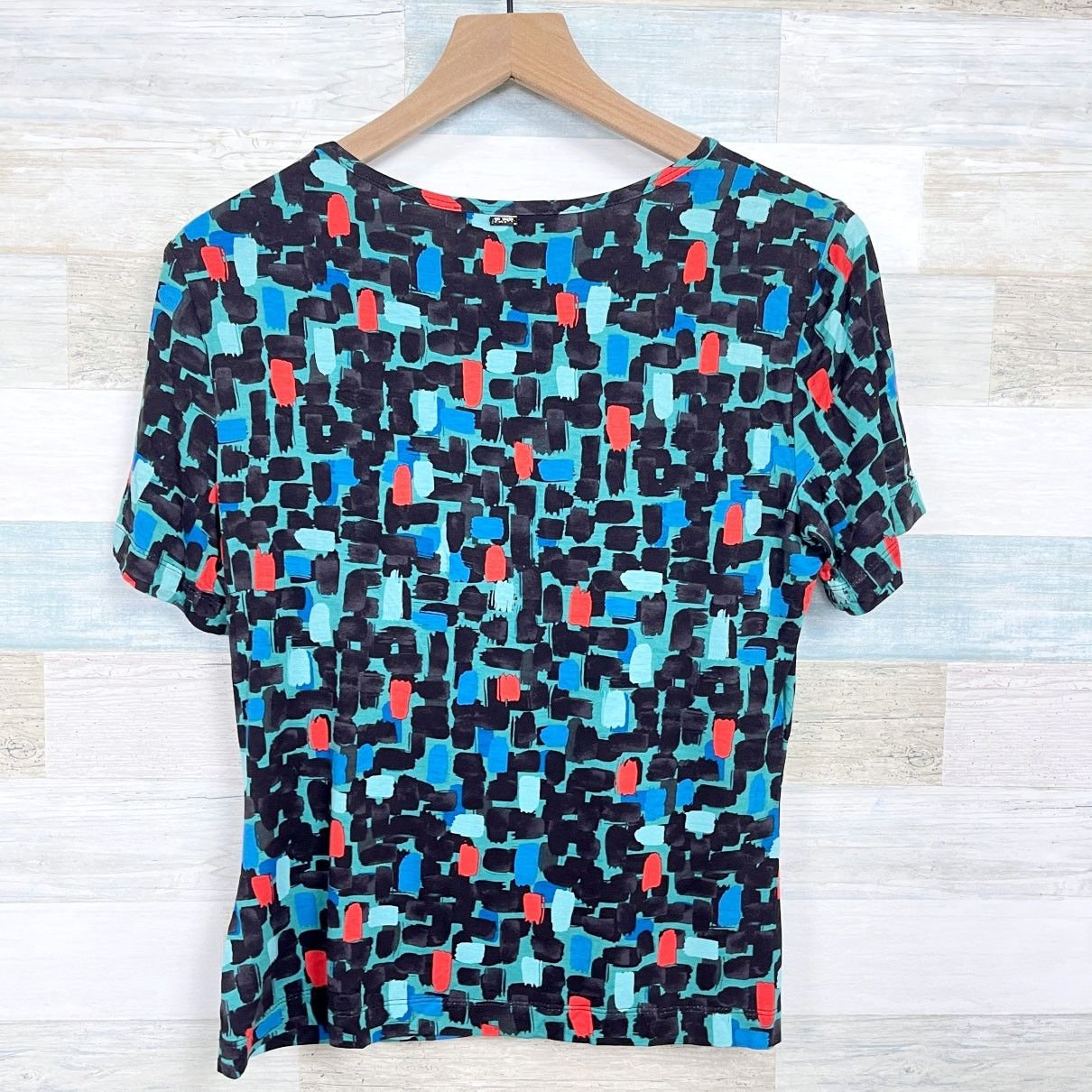 Other ST JOHN Brushstroke Jersey Top Black Green Womens M Size M / US 6-8 / IT 42-44 - 3 Thumbnail