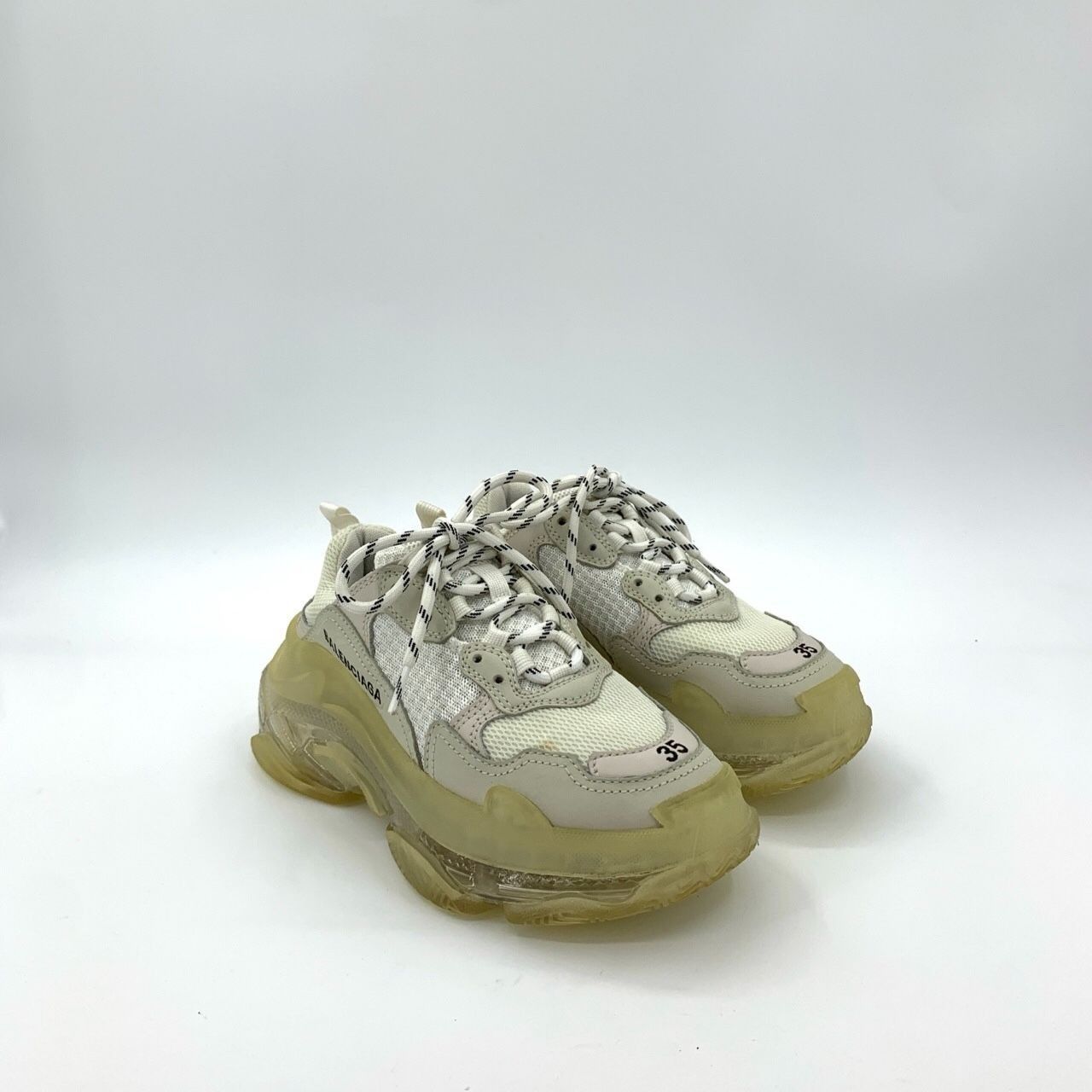 Balenciaga Balenciaga Paris Triples Grey Mesh Low-Top Dad Shoes, Size 3 Size US 5 / IT 35 - 8 Thumbnail