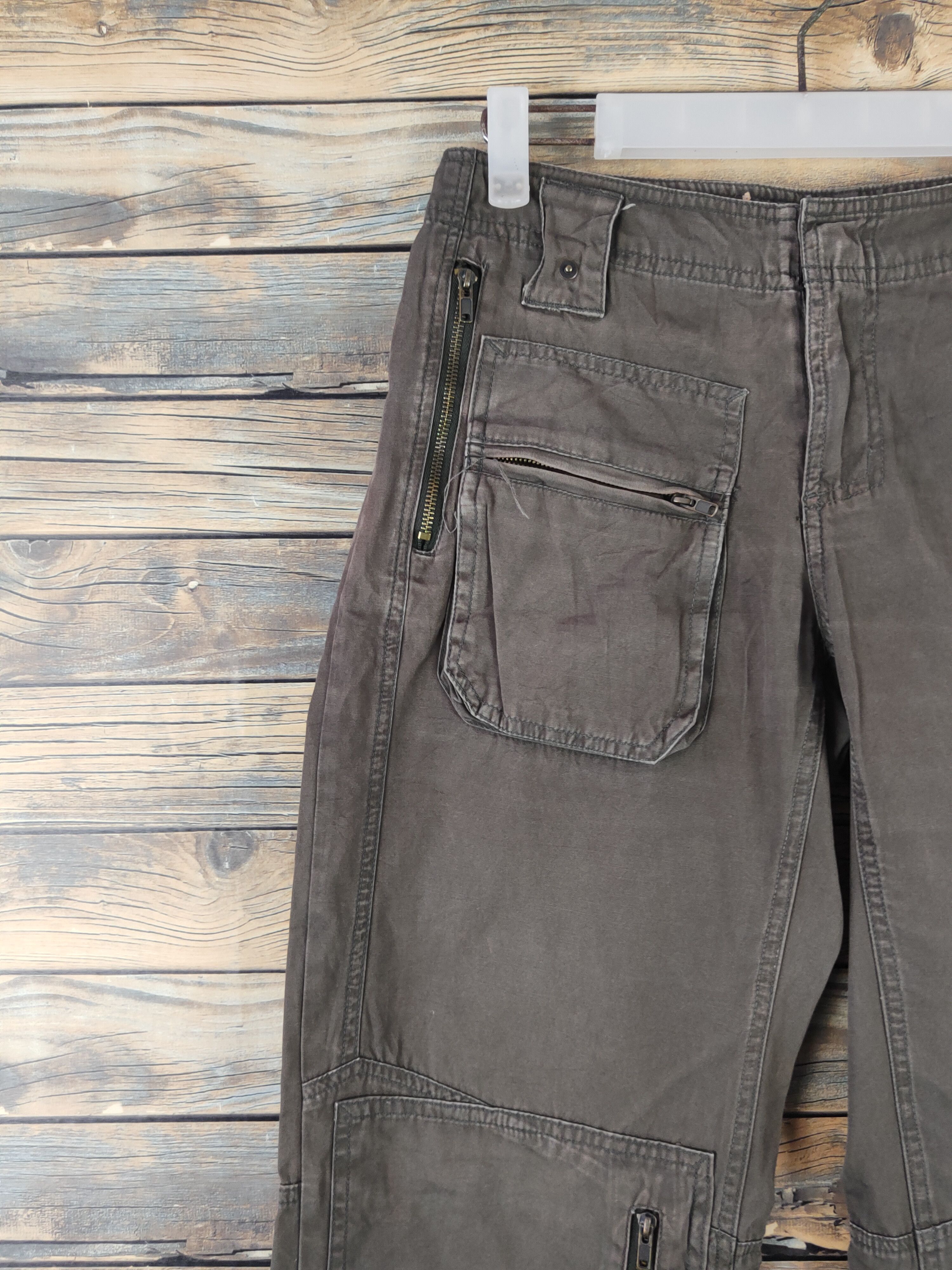 Japanese Brand DLL TBJ Jeans Brown Multipocket Tactical Cargo Pants #242 Size US 26 / EU 42 - 3 Thumbnail