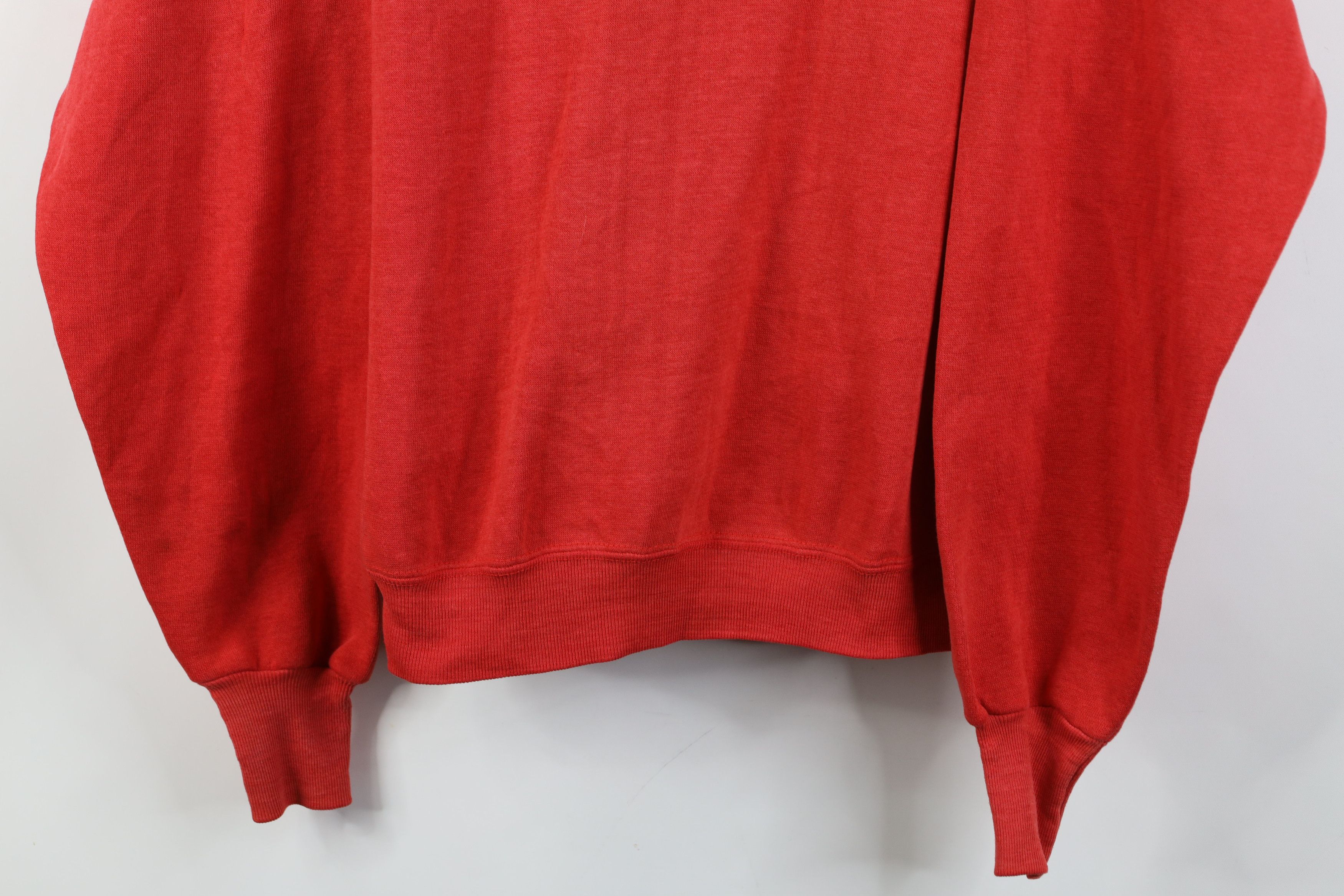 Vintage Vintage 70s Streetwear Boxy Fit Crewneck Sweatshirt Red USA Size US XL / EU 56 / 4 - 3 Thumbnail