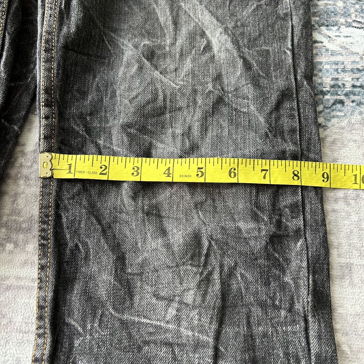 20471120 Nylaus Punk Double Waist Black Denim Size US 30 / EU 46 - 14 Thumbnail