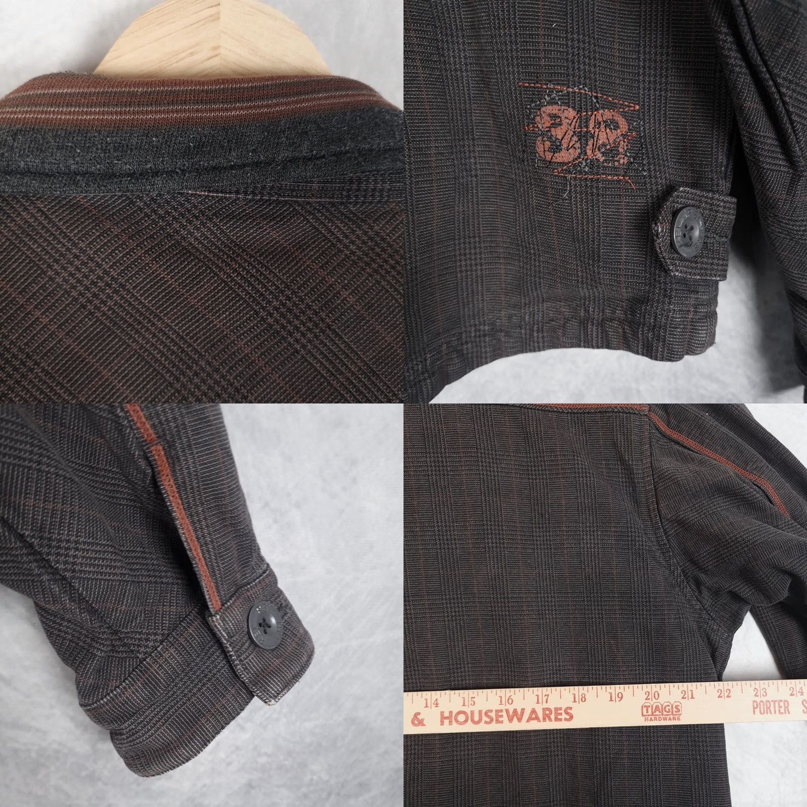 Vintage REI Mens Large Brown Plaid Organic Cotton Jacket Short Full Zip Lined Pockets Military Style Casual Travel Size US L / EU 52-54 / 3 - 10 Thumbnail
