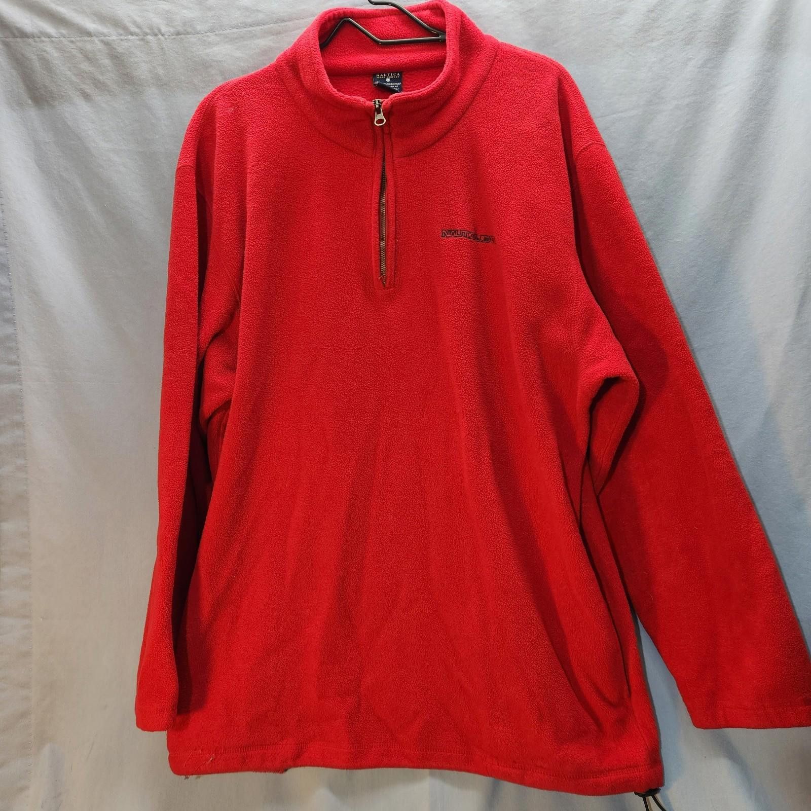 Nautica Nautica Jeans Red Fleece Quarter Zip Sweatshirt Size Large Size US L / EU 52-54 / 3 - 1 Thumbnail