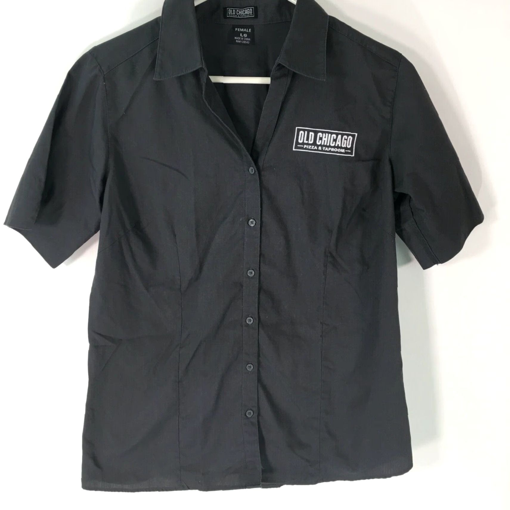 Vintage Old Chicago Shirt Womens Button-Up Shirt L Black 27 in Regular Size L / US 10 / IT 46 - 3 Thumbnail