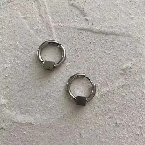 Other silver vintage cube ring earrings Size ONE SIZE - 2 Thumbnail
