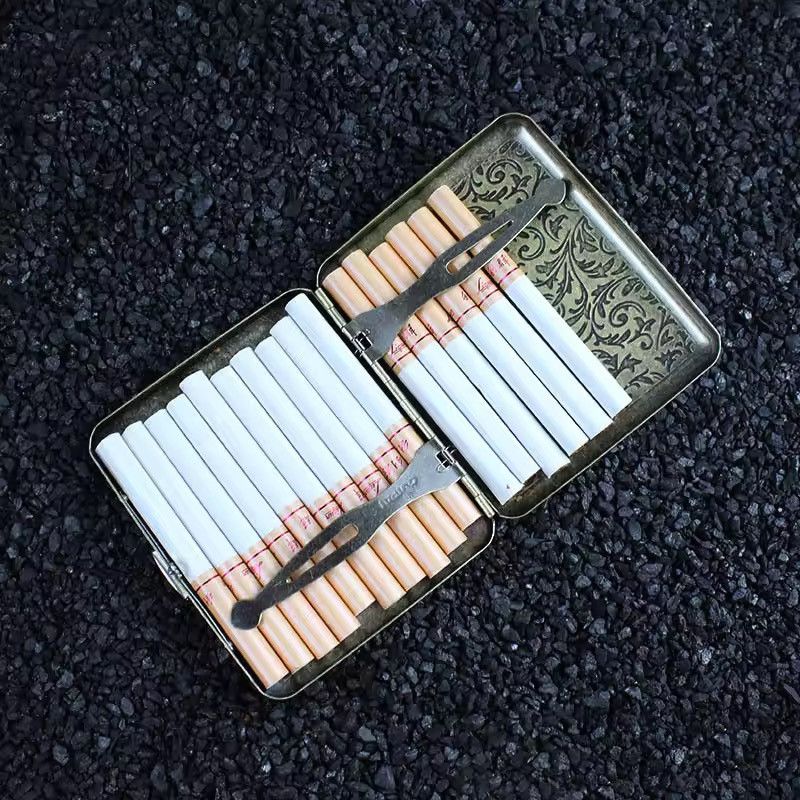 Other Retro Vintage Cigarette Box Case Capacity Metal Tobacco Size ONE SIZE - 2 Thumbnail