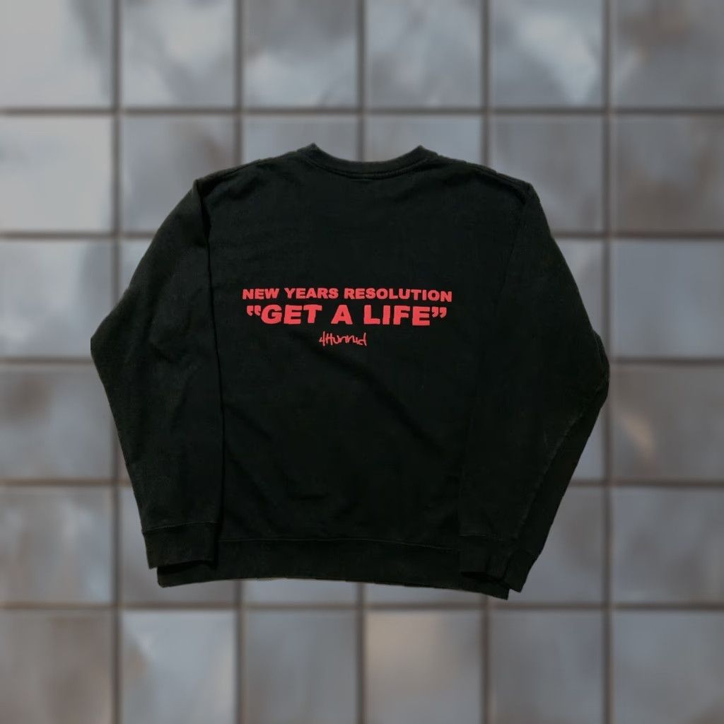 Alife YG 4 Hunnid New Years Resolution Get A Life Puff Print Crewneck Sweatshirt Sz. L Size US L / EU 52-54 / 3 - 1 Thumbnail