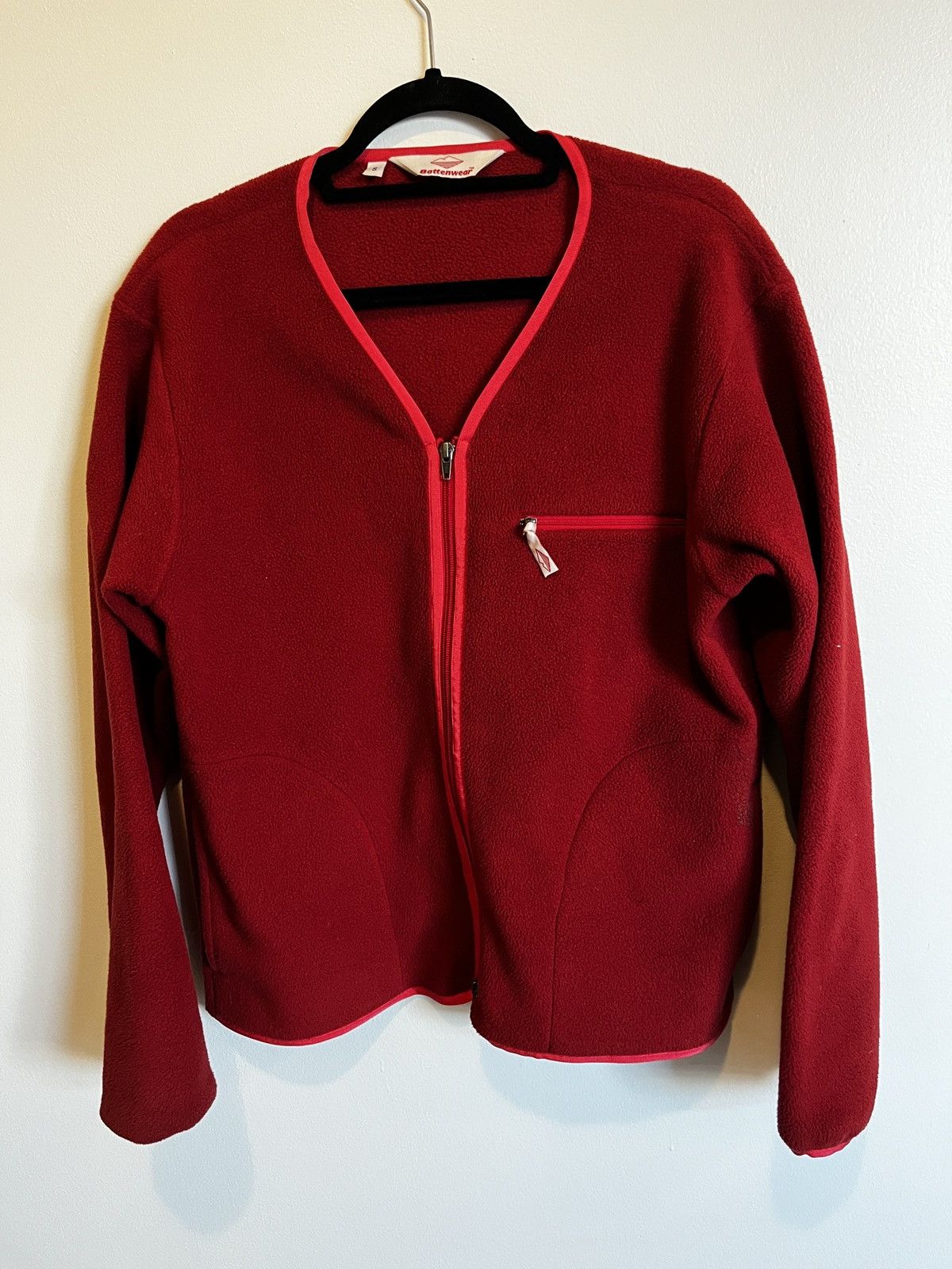 Battenwear Battenwear Lodge Cardigan Fleece Maroon Grailed