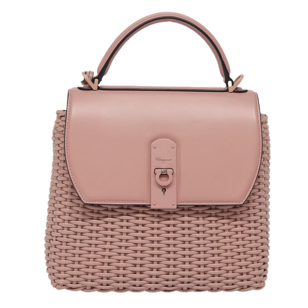 Salvatore Ferragamo Gancini Pink Leather Shoulder Bag (Pre-Owned) Size ONE SIZE - 1 Thumbnail