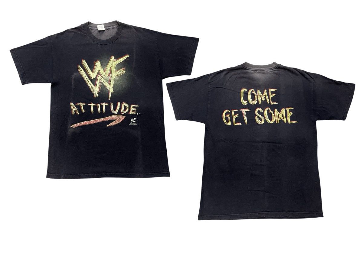 Vintage VINTAGE 1999 WWF ATTITUDE “COME GET SOME” SUN FADED TEES Size US L / EU 52-54 / 3 - 1 Thumbnail