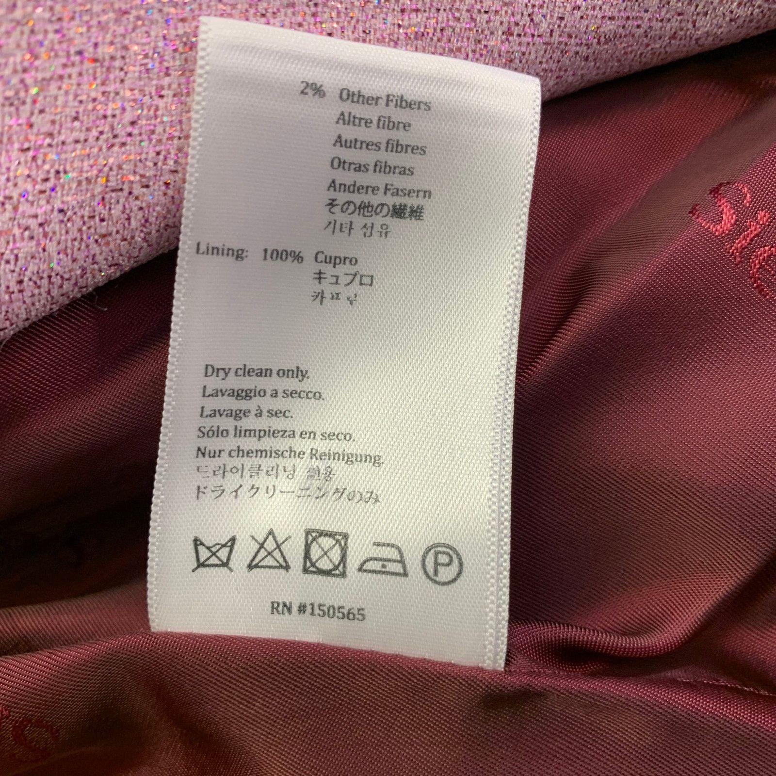 Sies Marjan Pink Polyester Blend Metallic Notch Lapel Jacket Blazer Size S / US 4 / IT 40 - 12 Thumbnail