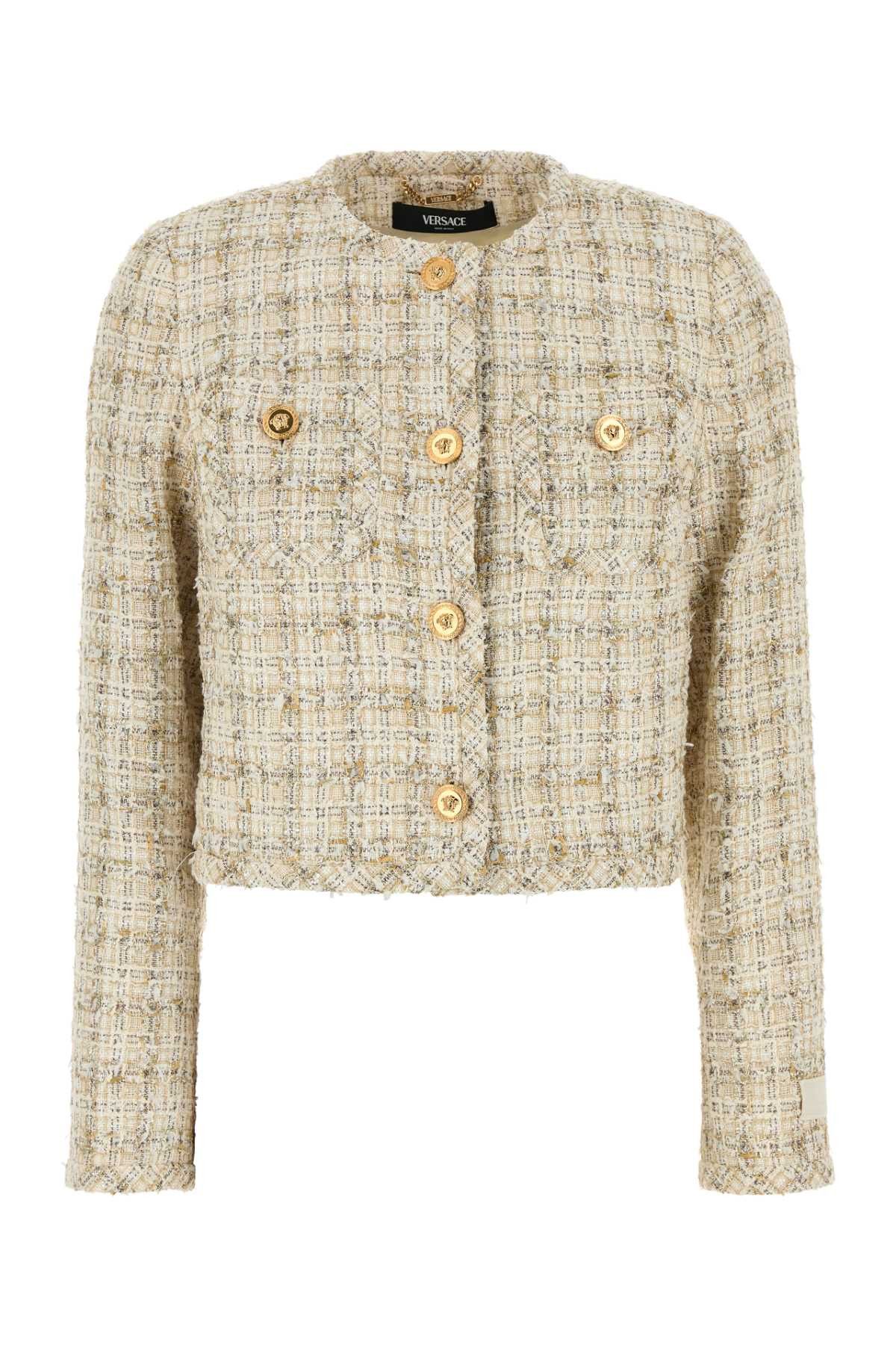 Versace Multicolor Tweed Blazer Size S / US 4 / IT 40 - 1 Thumbnail