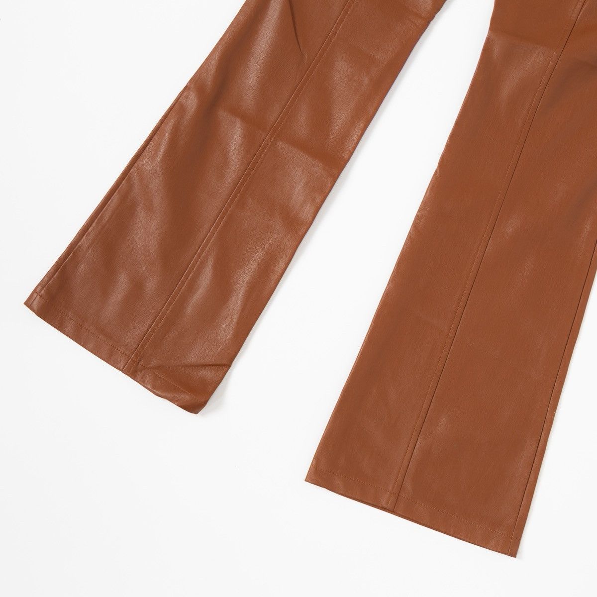 Other L’Atelier Cofre Womens Brown Faux Leather Pants Bootcut Size 27" / US 4 / IT 40 - 5 Thumbnail