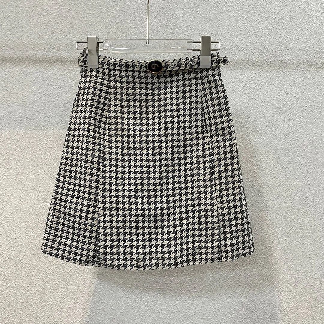Dior Dior Houndstooth Logo Mini Skirt Size 36 Size 26" / US 2 / IT 38 - 1 Thumbnail