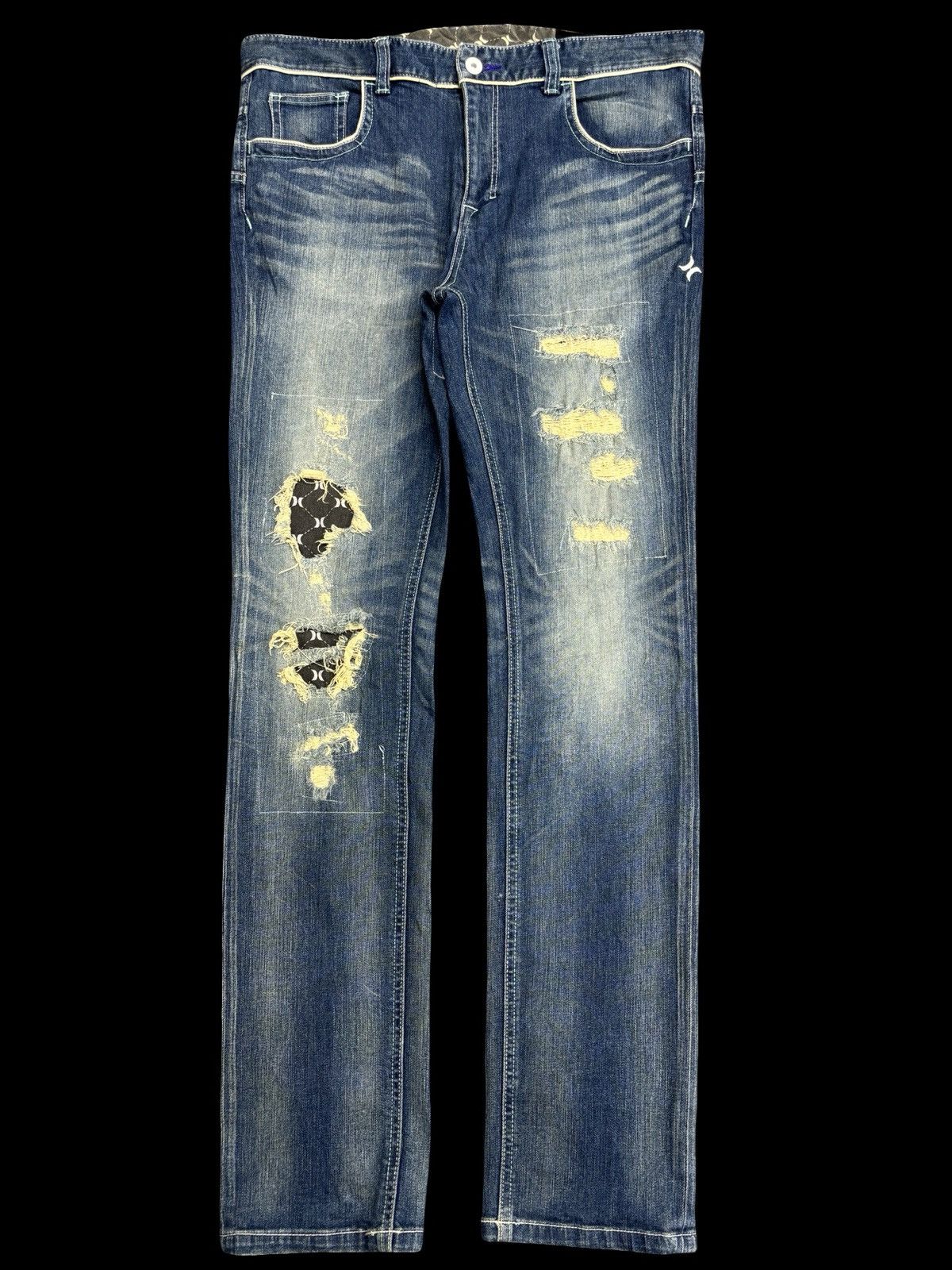 Hurley 💥Punk Style💥Hurley Patchwork Skinny Denim F598 Size US 36 / EU 52 - 1 Thumbnail