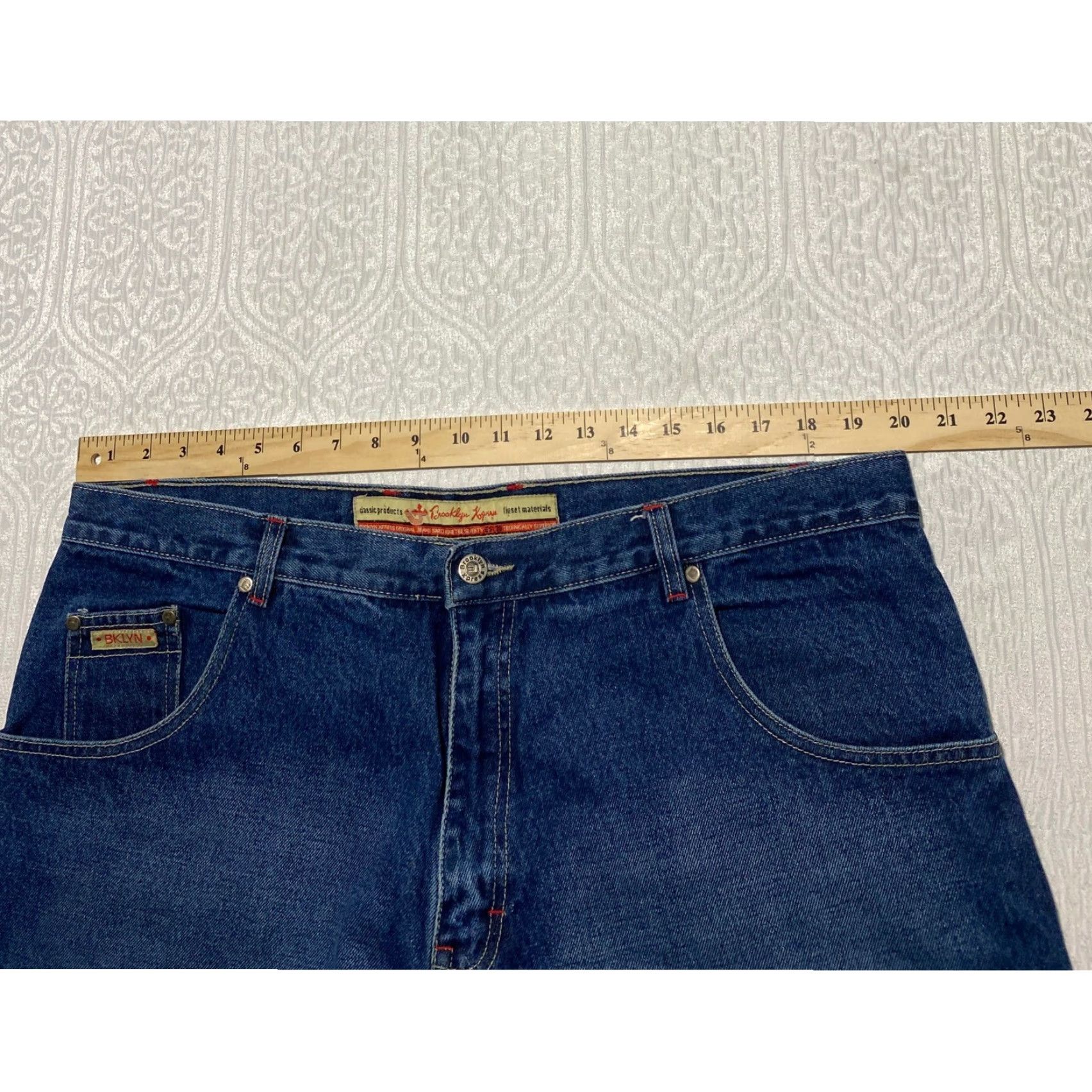 Express VINTAGE Brooklyn Xpress Jeans Men 40x34 Blue Wide Leg Carpenter Denim Y2K Size US 40 / EU 56 - 7 Thumbnail