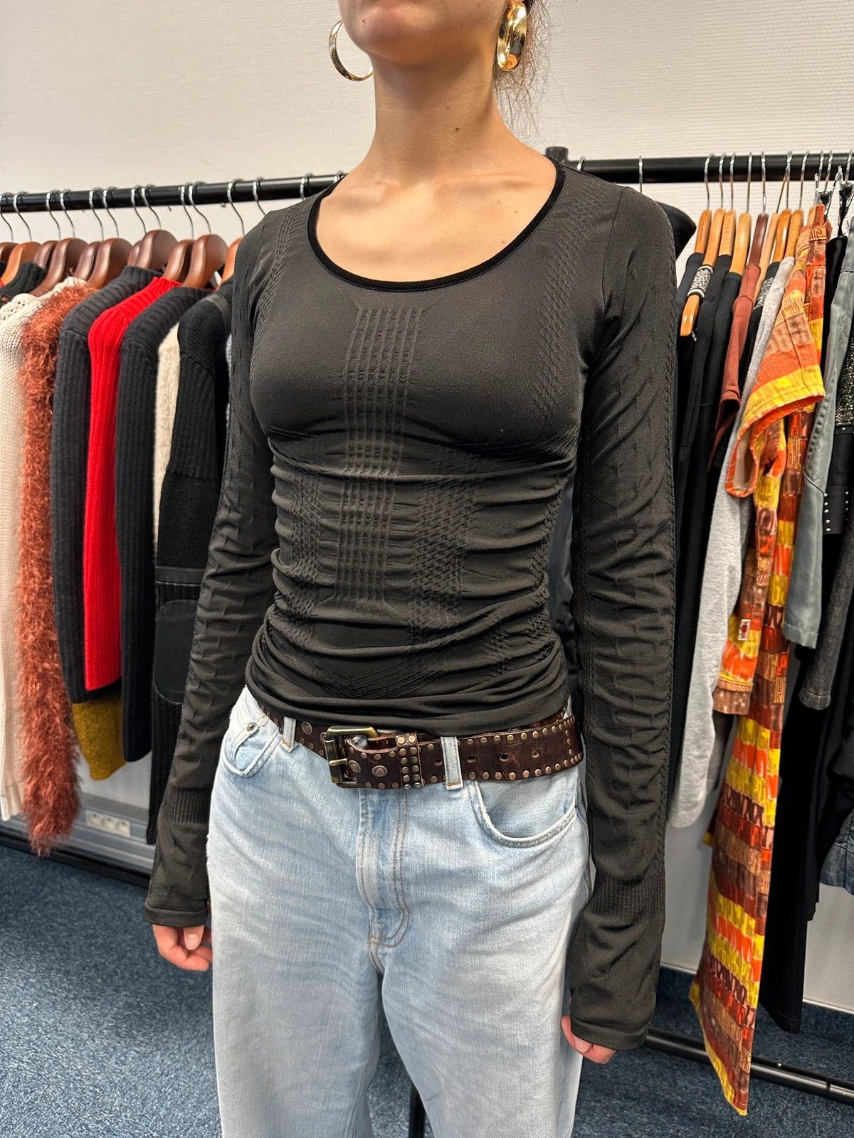 Marithe + Francois Girbaud Marithé + François Girbaud Stretch Fitted Black Longsleeves Size S / US 4 / IT 40 - 2 Thumbnail