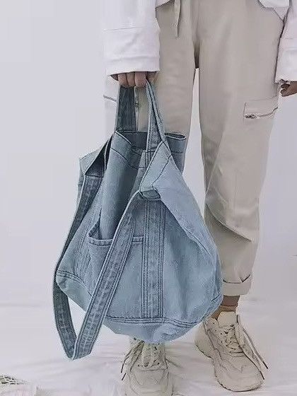 Designer × Vintage Denim Light Blue Shoulder Bag Size ONE SIZE - 2 Thumbnail
