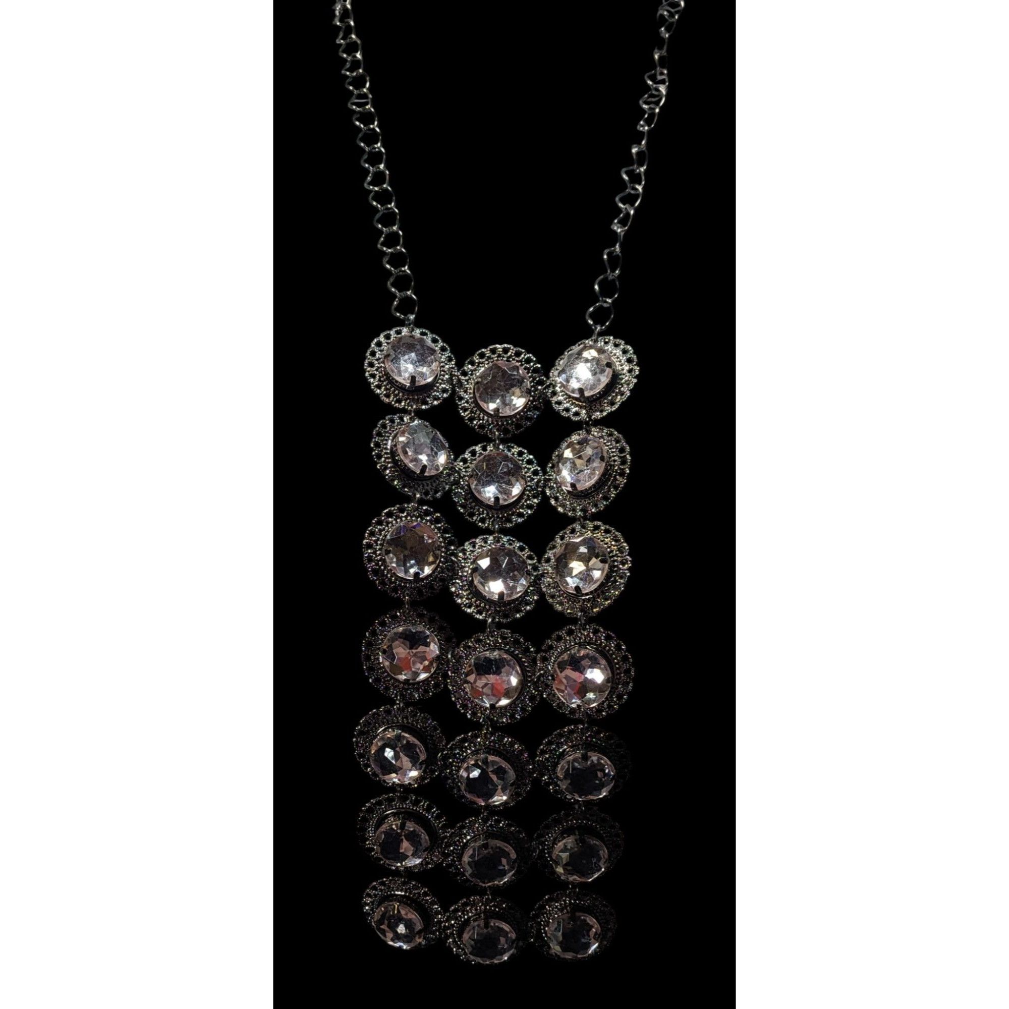 Other Elegant Glam Lightweight Gemmed Silver Tone Statement Neckla Size ONE SIZE - 2 Thumbnail