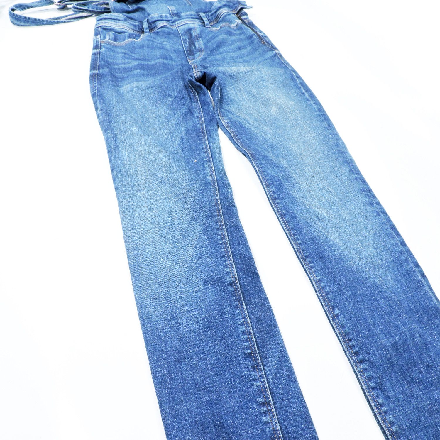 Zara ZARA TRAFALUC COLLECTION BIB OVERALLS DENIM LONG PANTS Size 24" / US 00 / IT 34 - 10 Thumbnail
