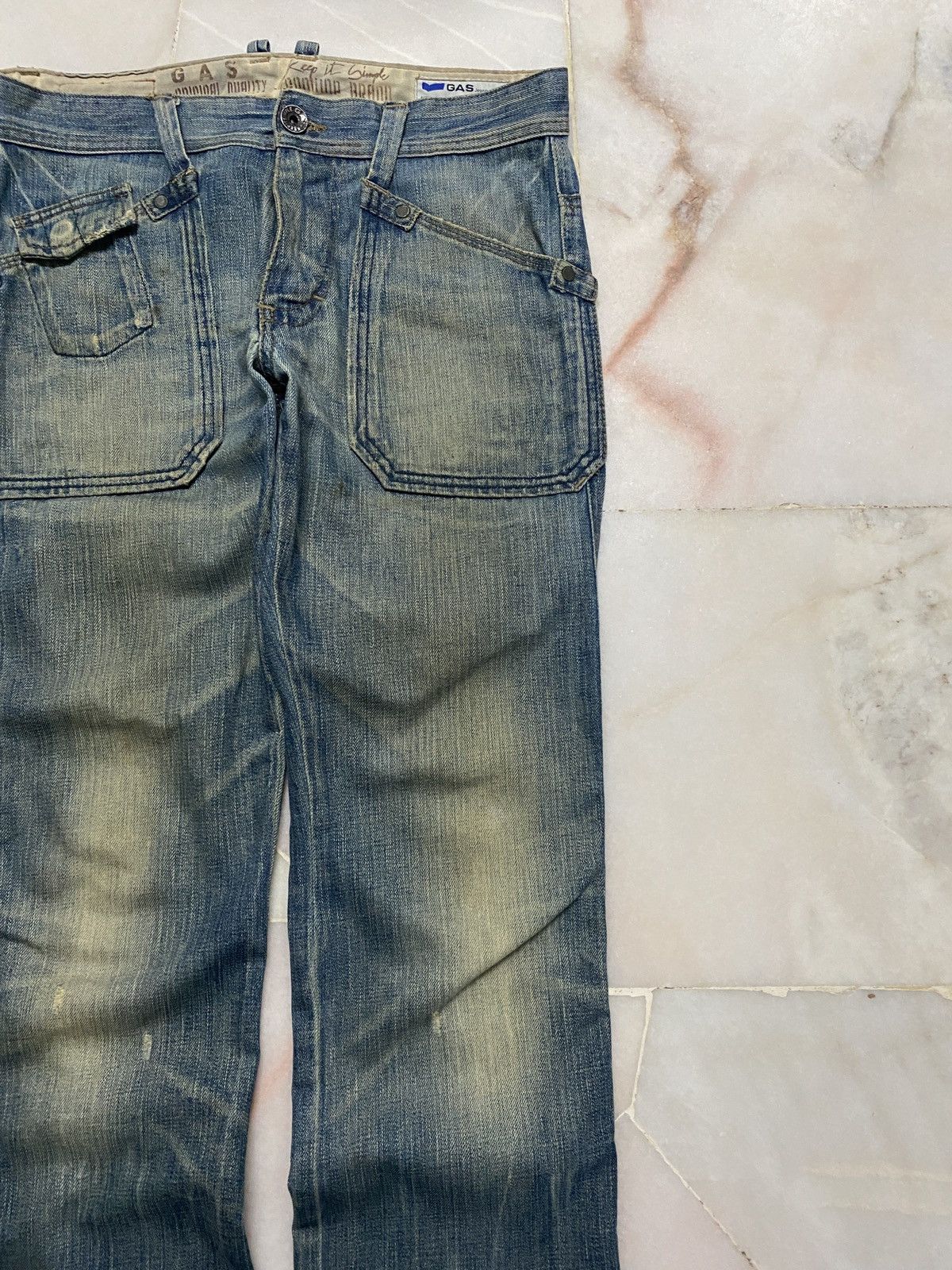 If Six Was Nine 💥Sick💥Vintage 90s Style Gas Mudwash Faded Distress Jean Size US 32 / EU 48 - 5 Thumbnail