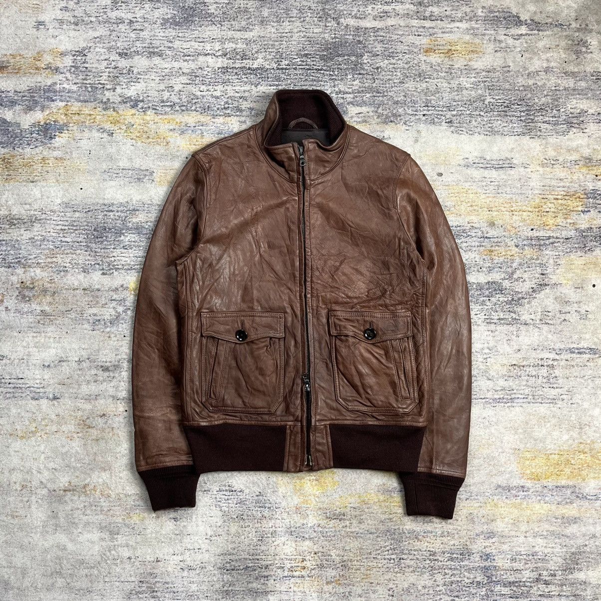 Japanese Brand Ships jet blue bomber flight leather jacket | Grailed