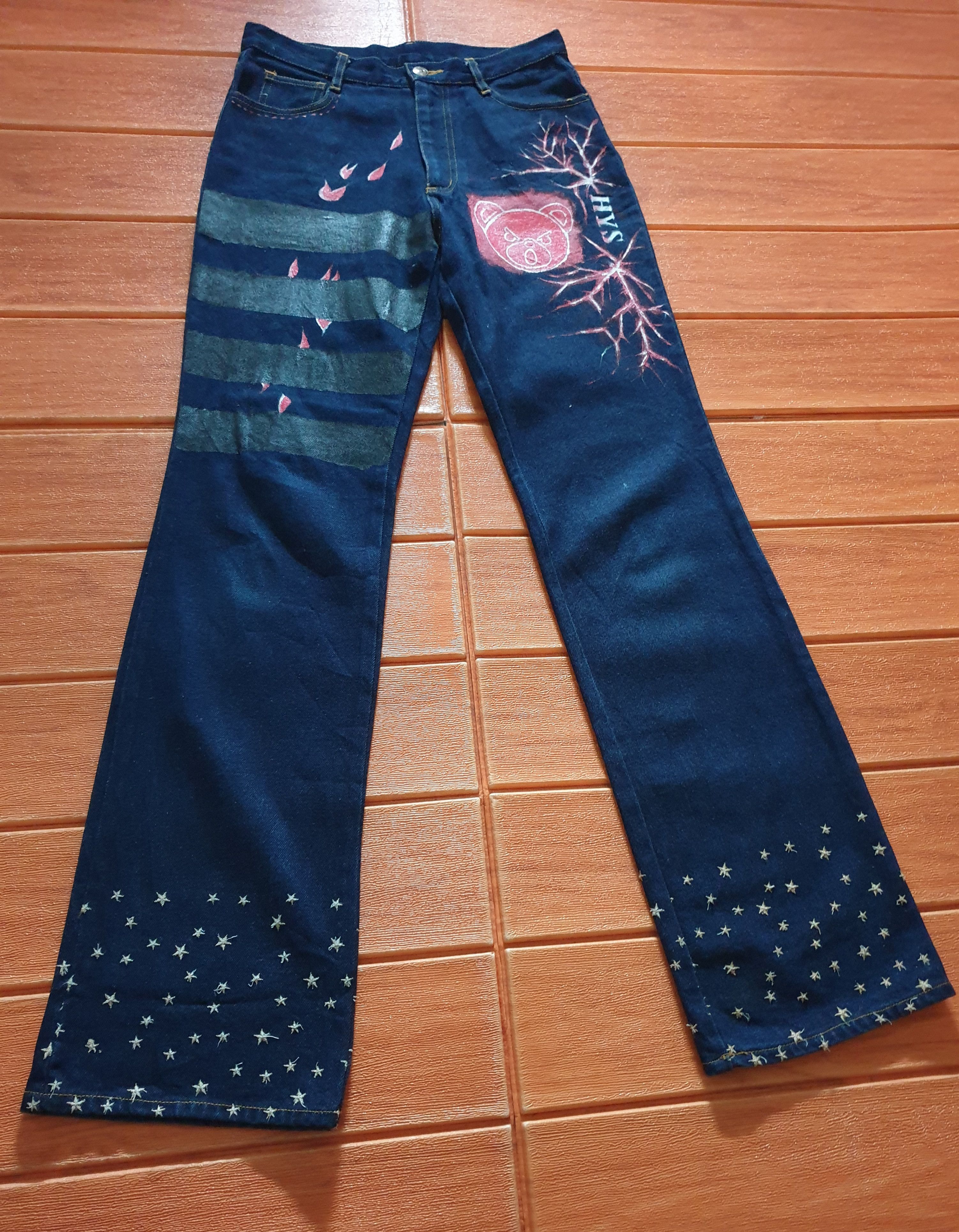Japanese Brand Unnamed Custom sketch art boot cut pant Size US 27 - 4 Thumbnail
