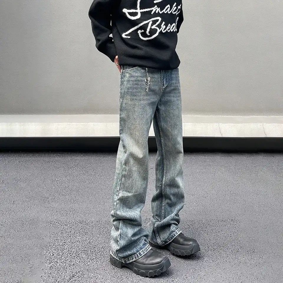 Denime × Japanese Brand × Vintage Jeans Men Y2k Streetwear Casual Straight-leg Baggy Stacked Size US 27 - 1 Thumbnail