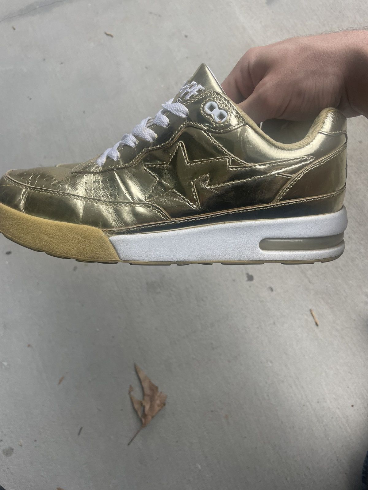 Bape Bape Bapesta Gold Trainers Size US 8.5 / EU 41-42 - 4 Thumbnail