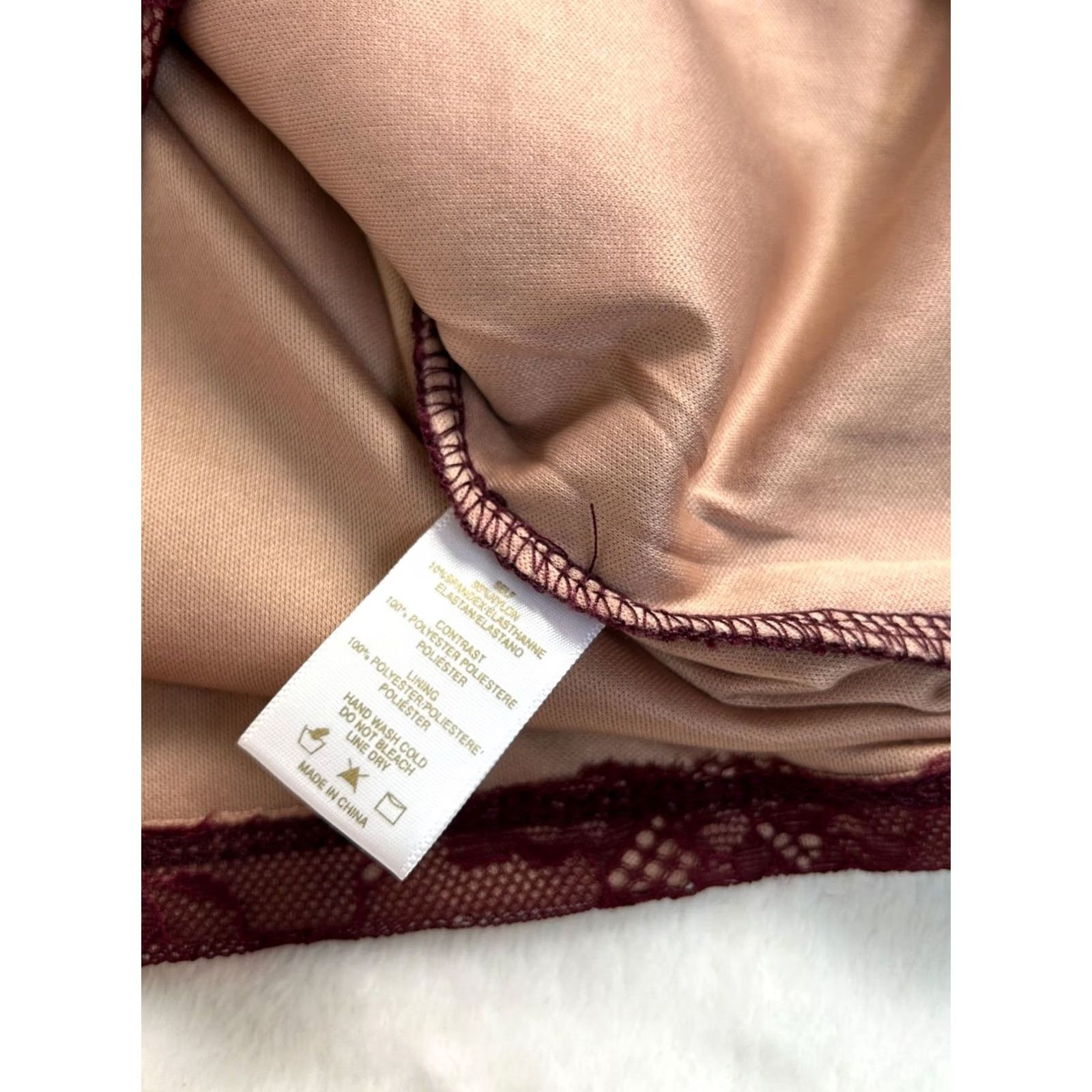 Anthropologie Sunday In Brooklyn Womens Lace Top Medium Burgundy 3/4 Sleeve New Size M / US 6-8 / IT 42-44 - 5 Thumbnail