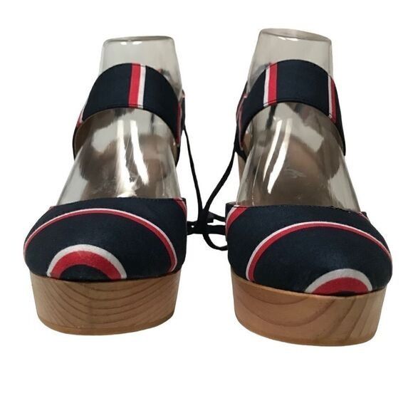 Free People Free People Monaco Boho navy striped wrap clog 39/9 Size US 9 / IT 39 - 6 Thumbnail