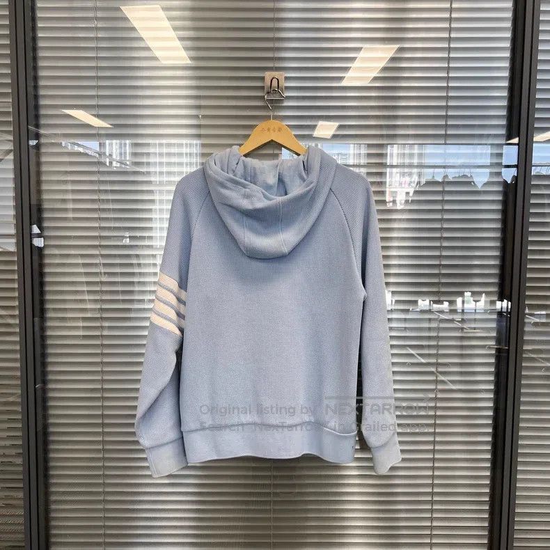 Thom Browne Thom Browne Waffle Blue Hooded Jacket Size US L / EU 52-54 / 3 - 2 Thumbnail