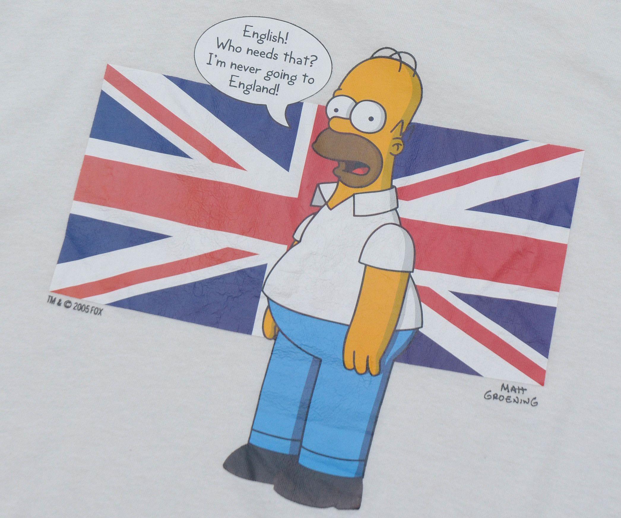 The Simpsons Vintage Simpsons Homer Tee English Size XL Y2K Crazy Funny Size US XL / EU 56 / 4 - 4 Thumbnail