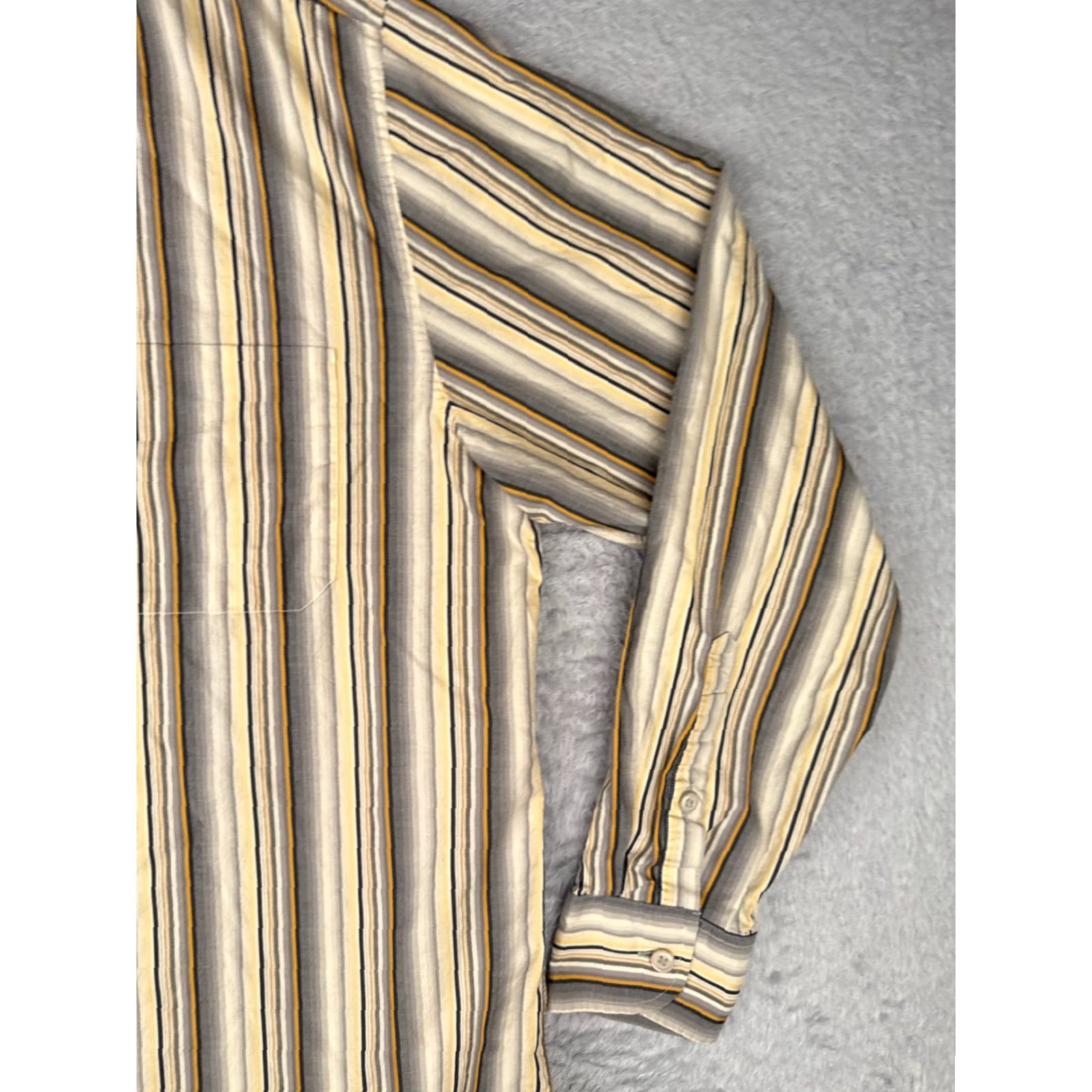 Tommy Bahama Tommy Bahama Shirt Men Extra Large Yellow Stripe Button Pima Cotton Long Sleeve Size US XL / EU 56 / 4 - 2 Thumbnail