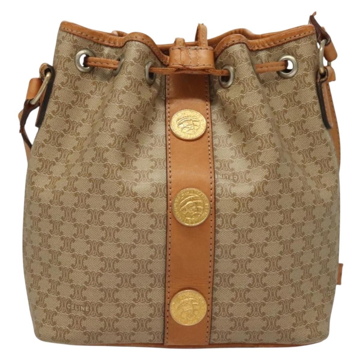 Celine CELINE Macadam Canvas Shoulder Bag Pvc Beige Gold Size ONE SIZE - 2 Thumbnail