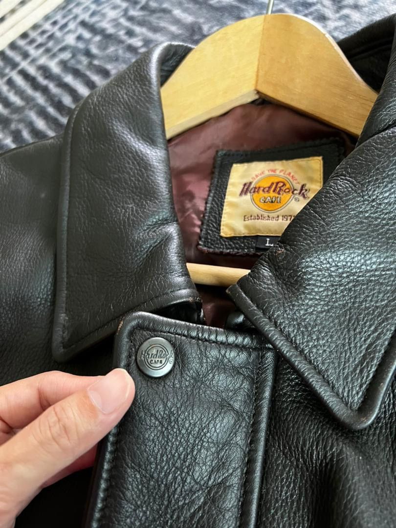 Hard Rock Cafe Vintage 90s Hard Rock Cafe London Leather Jacket Size US L / EU 52-54 / 3 - 5 Thumbnail