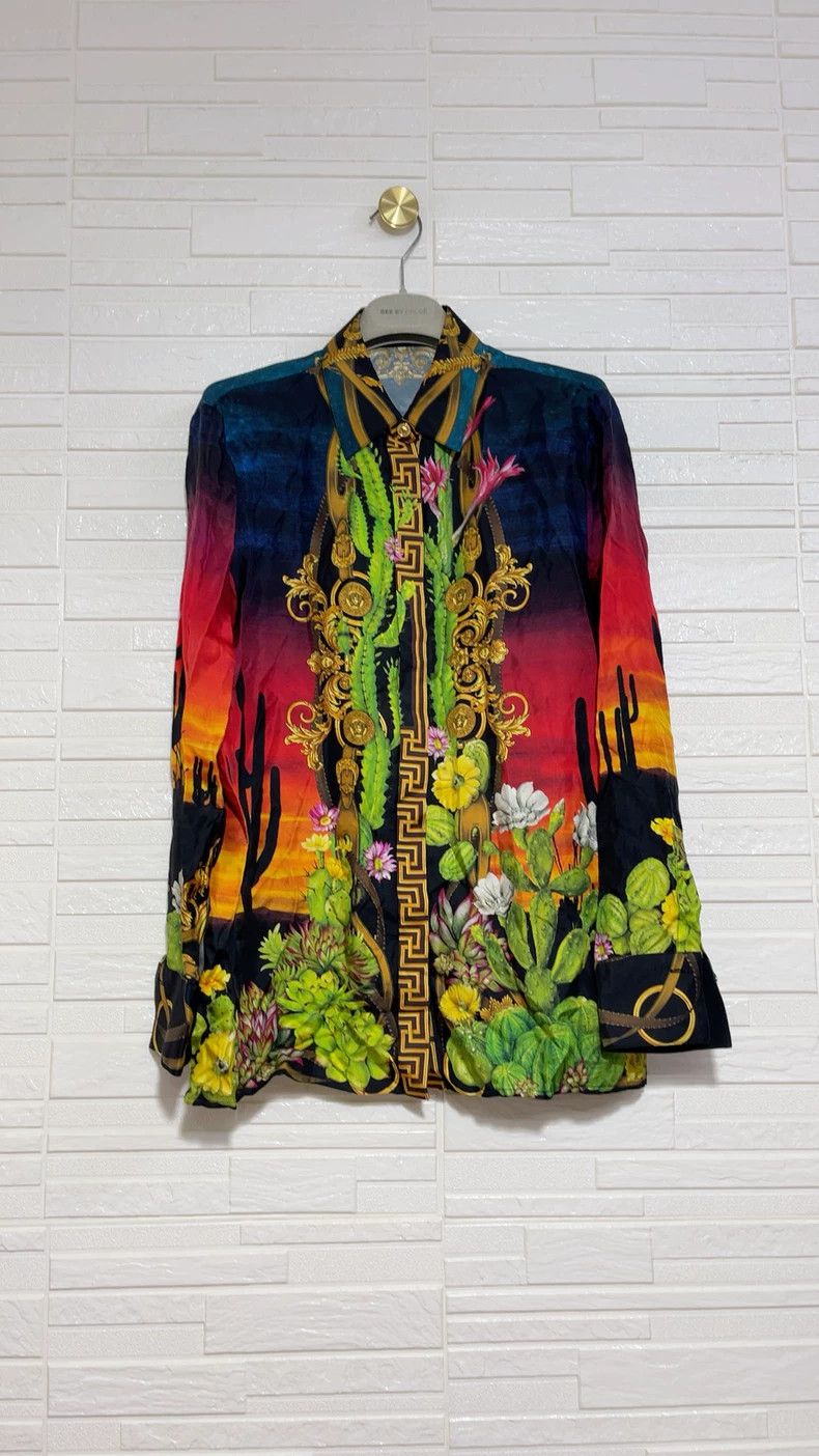 Versace Versace Men's Desert Cactus Print Shirt - dmc Size US M / EU 48-50 / 2 - 1 Thumbnail