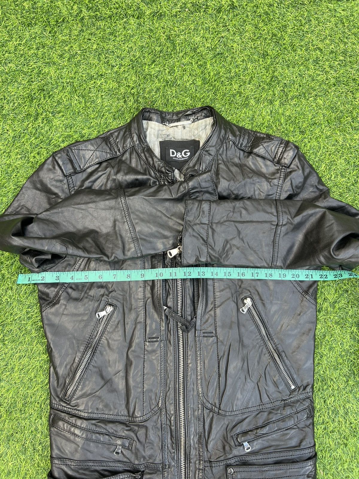 Dolce & Gabbana D&G ARCHIVAL “MULTI-ZIP” BLACK LAMBSKIN MOTO JACKET-size 50 Size US M / EU 48-50 / 2 - 17 Thumbnail