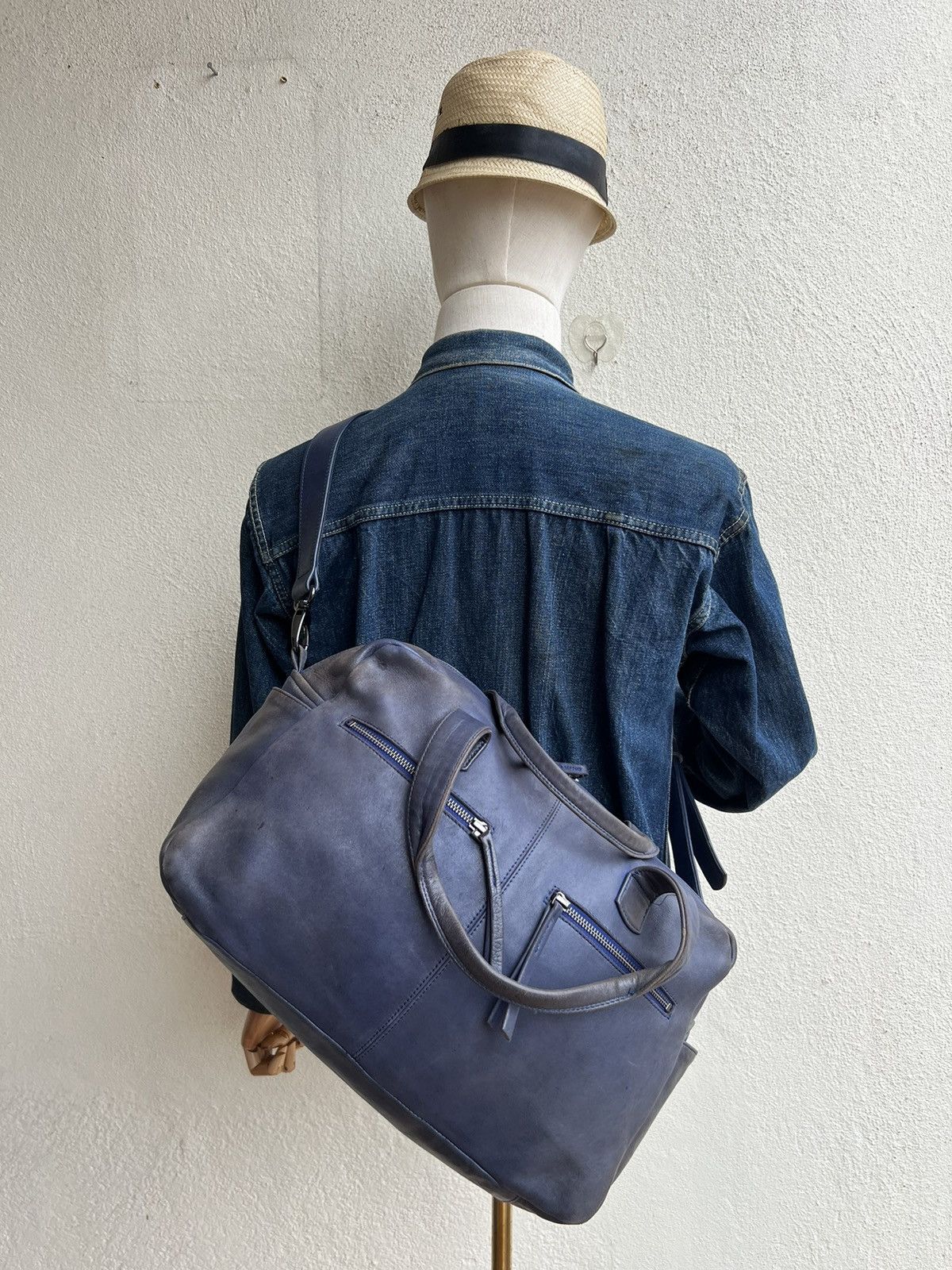 Leather Naterra Distress Sun Fade Patina Leather 2 Way Travel Bag Size ONE SIZE - 25 Thumbnail
