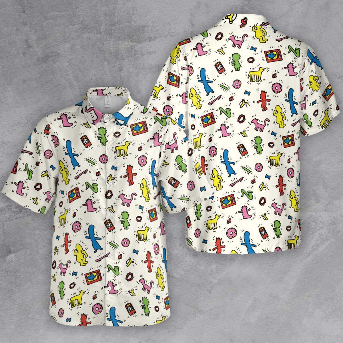 The Unbranded Brand The Simpsons Characters Pop Art Pattern Button Down Shirt Size US S / EU 44-46 / 1 - 4 Thumbnail